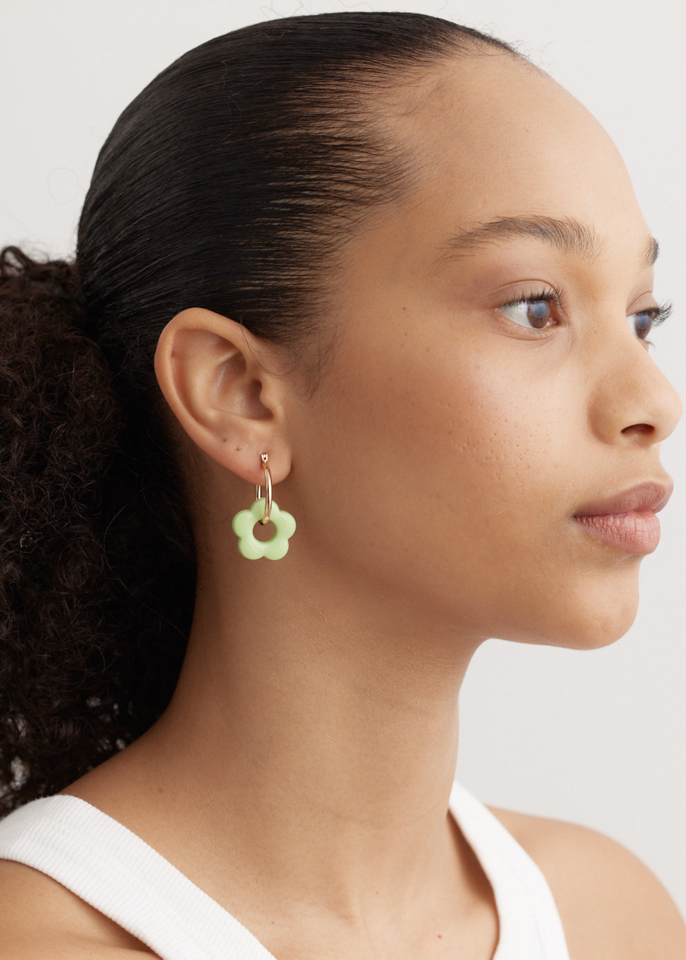 Hoop And Flower Earring