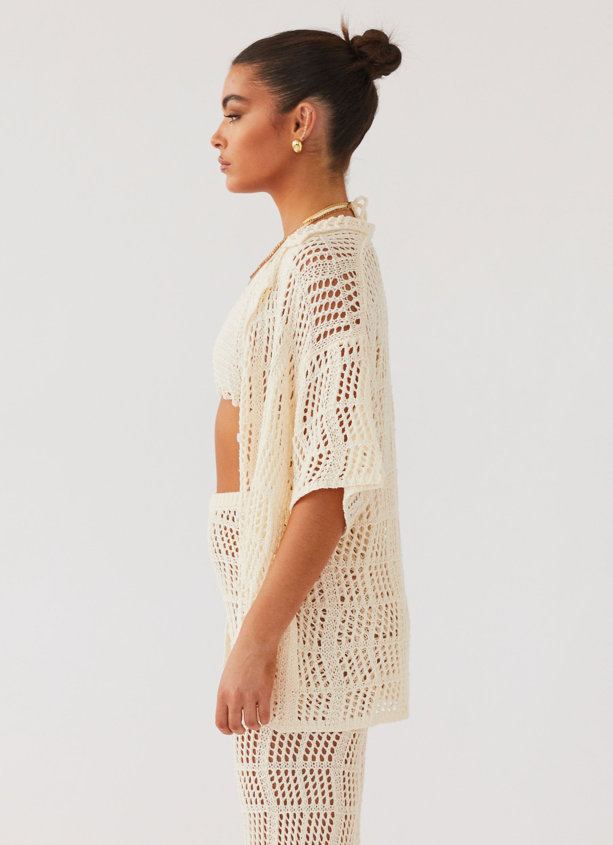 Cabo Paradise Crochet Shirt - Natural