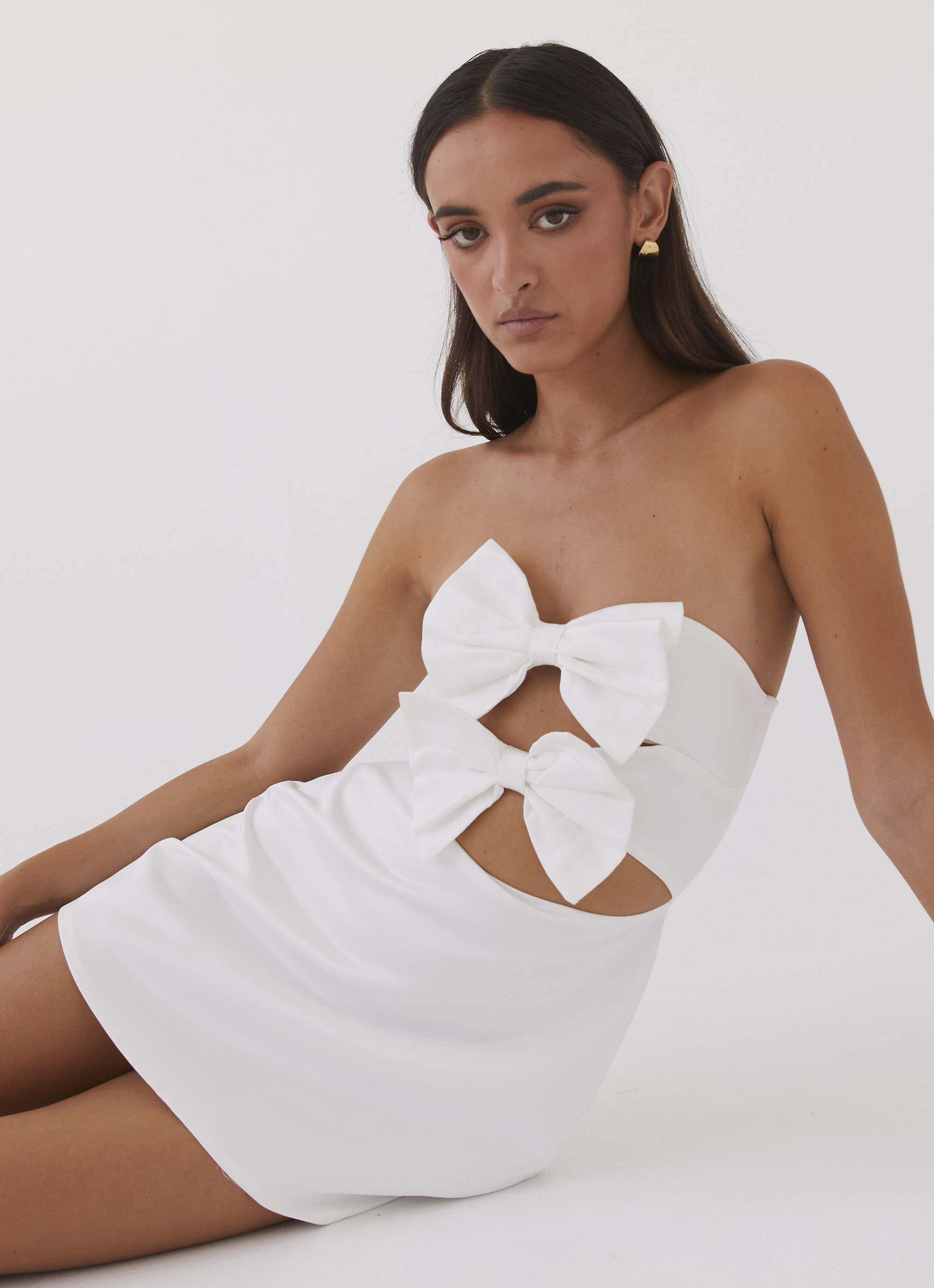 Girl Crush Bow Mini Dress - White