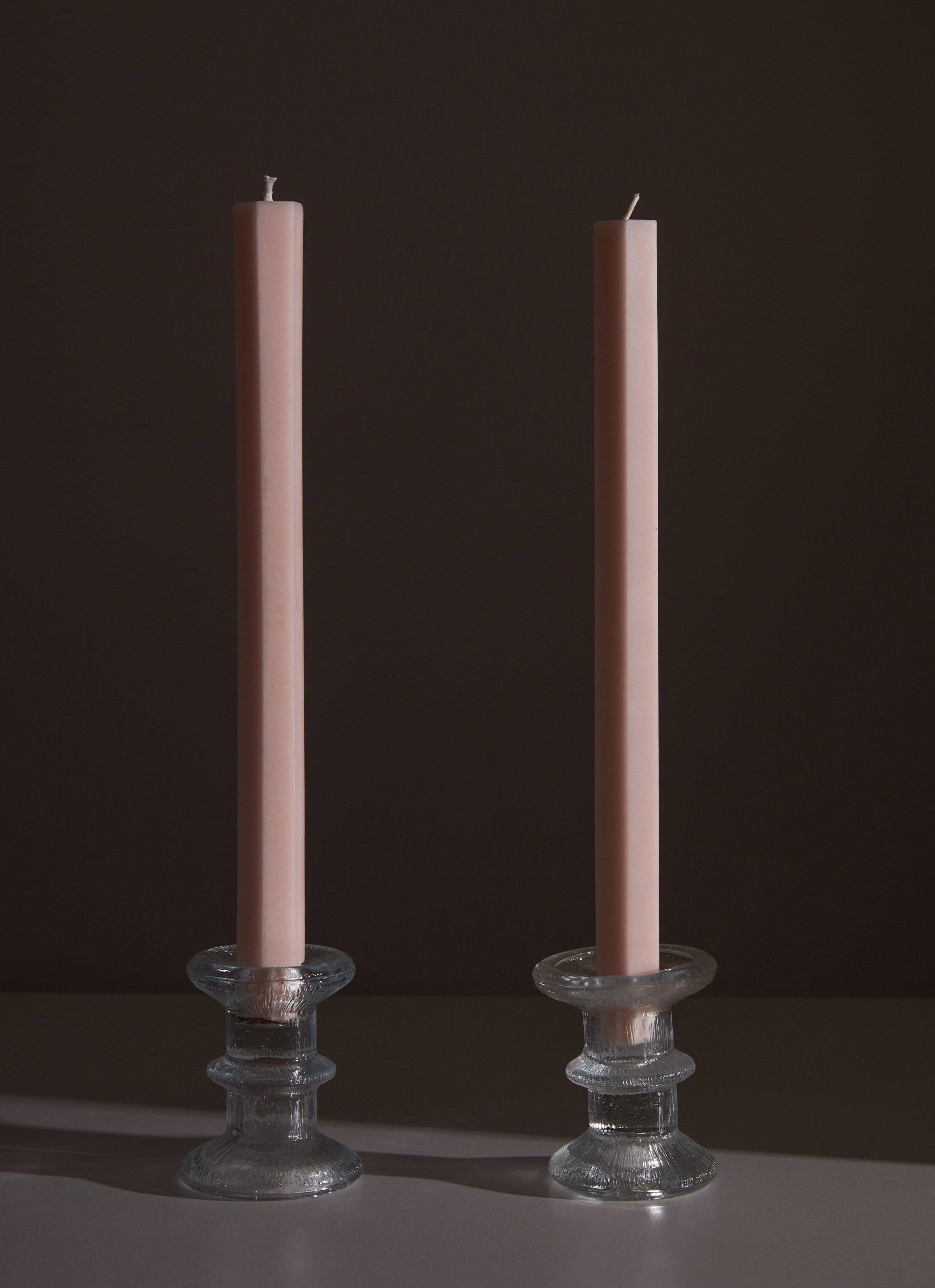 Moreton Eco Hexagonal Dinner Candle 2 Pack - Antique Pink