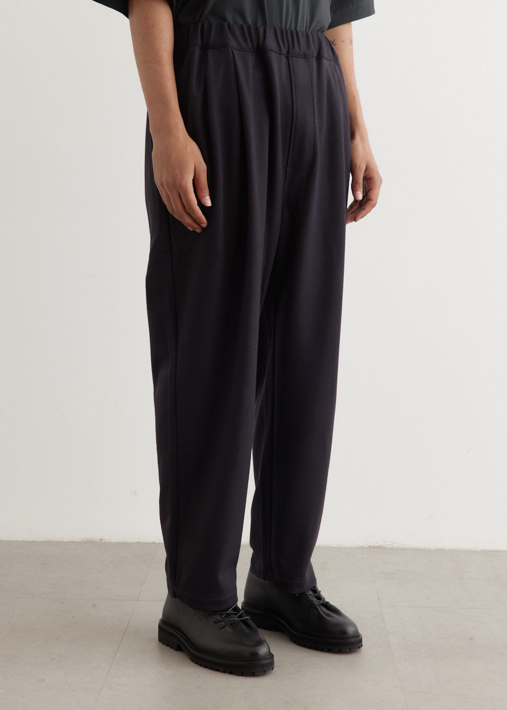 Wool Jersey Two Tuck Pants