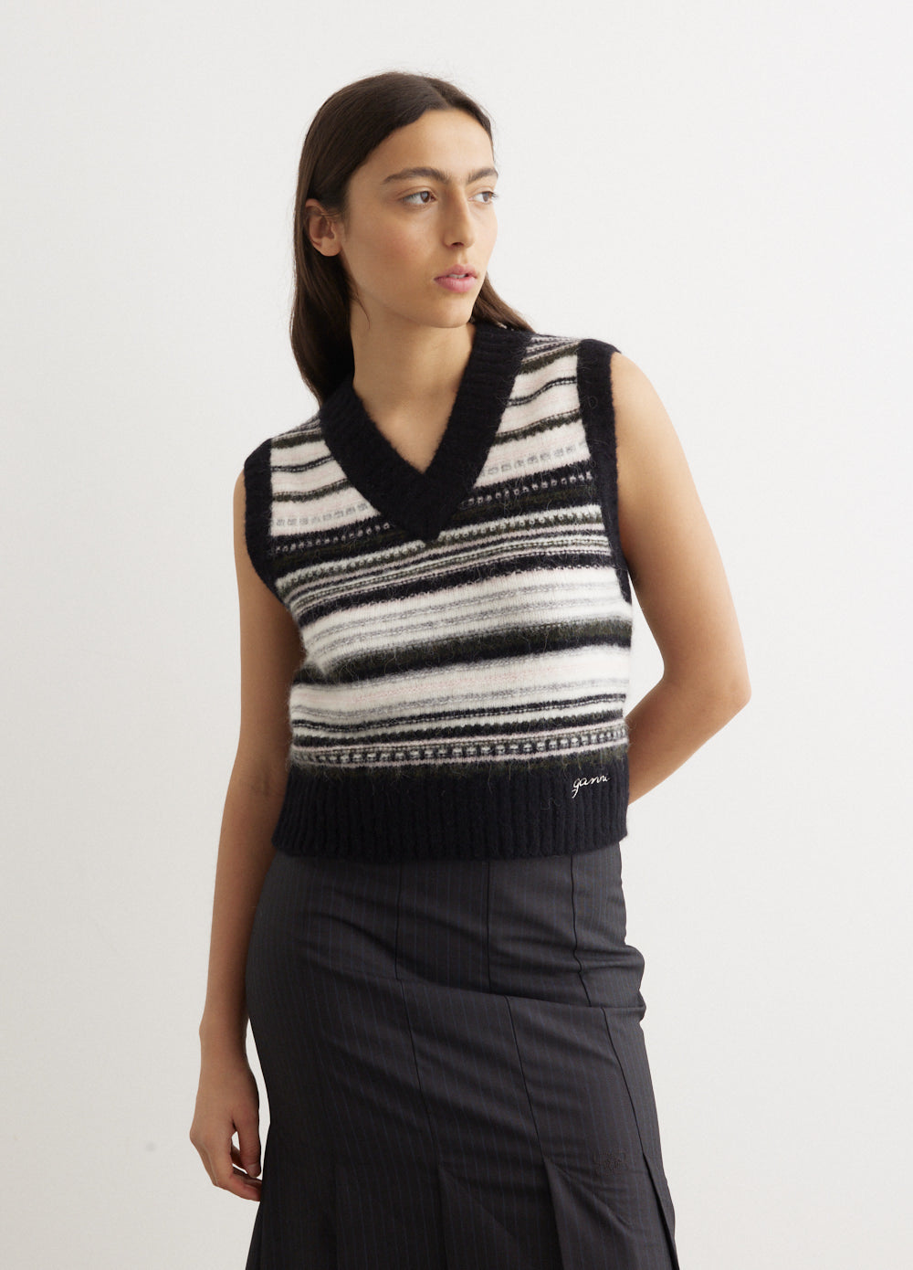 Soft Wool Stripe Vest