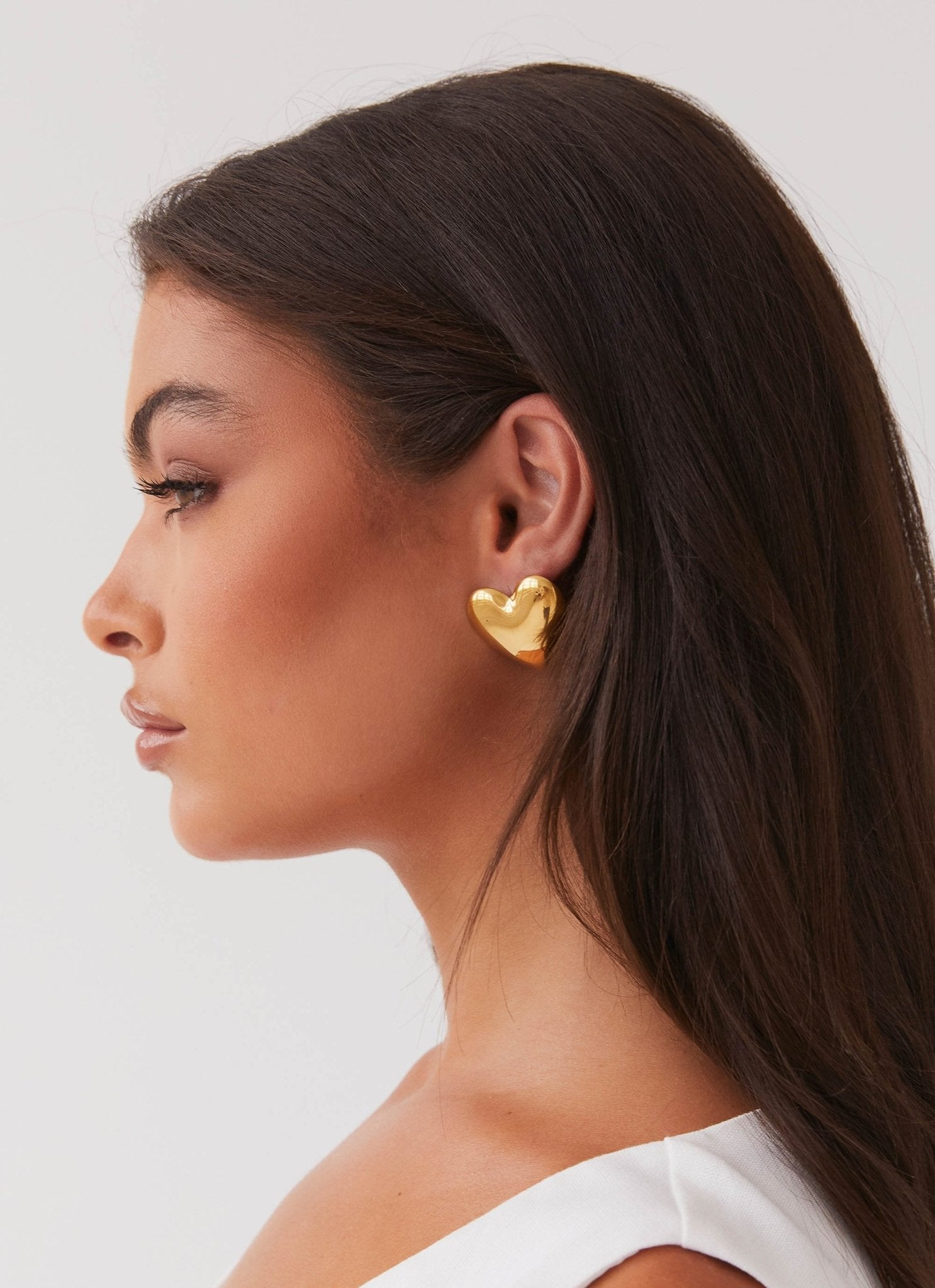 Alexa Heart Earrings - Gold