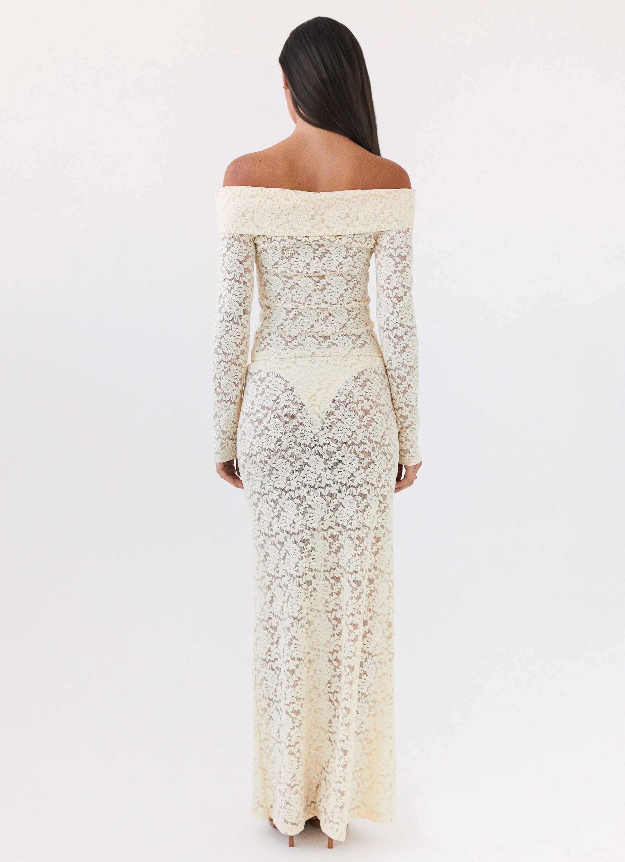 Zephyra Lace Maxi Skirt - Natural