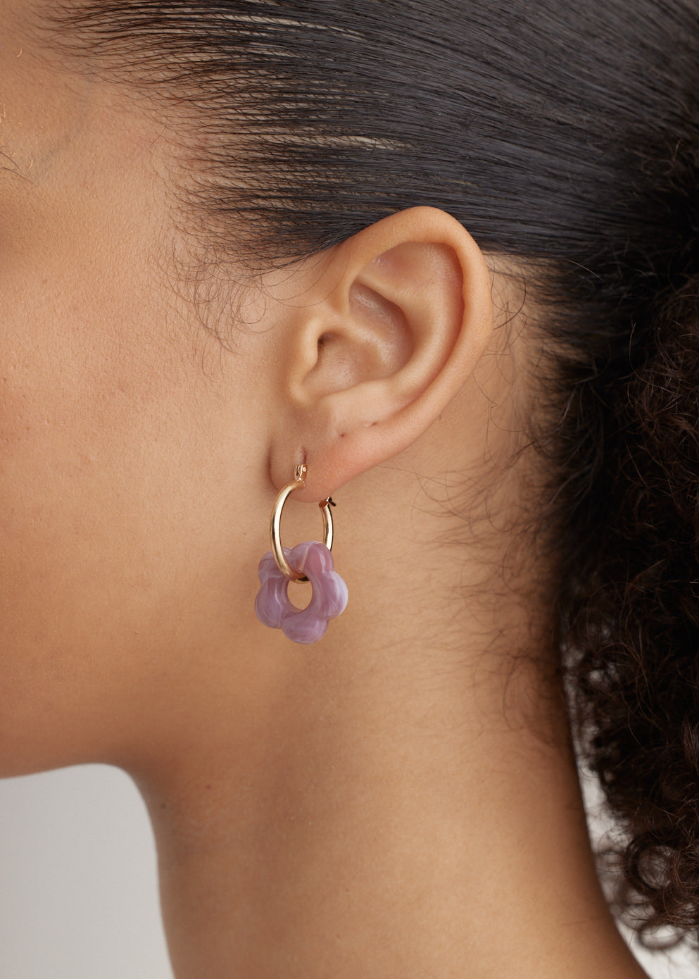Hoop And Flower Earring