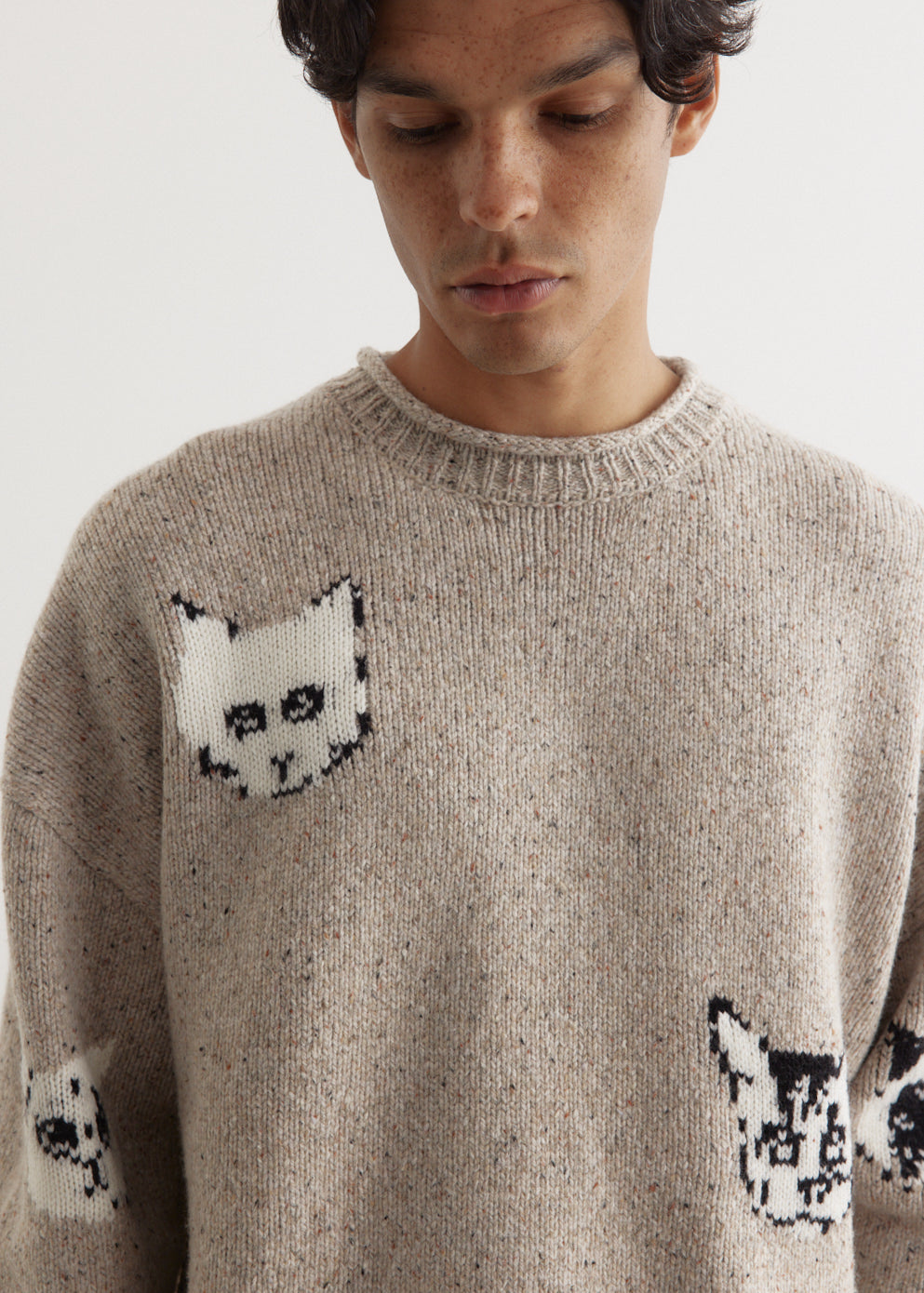 Kuelu Cat Jacquard Sweater