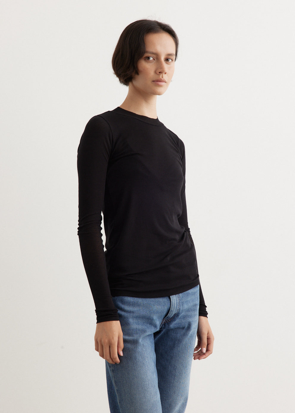 Super High Gauge Sheer Rib Long Sleeve T-Shirt