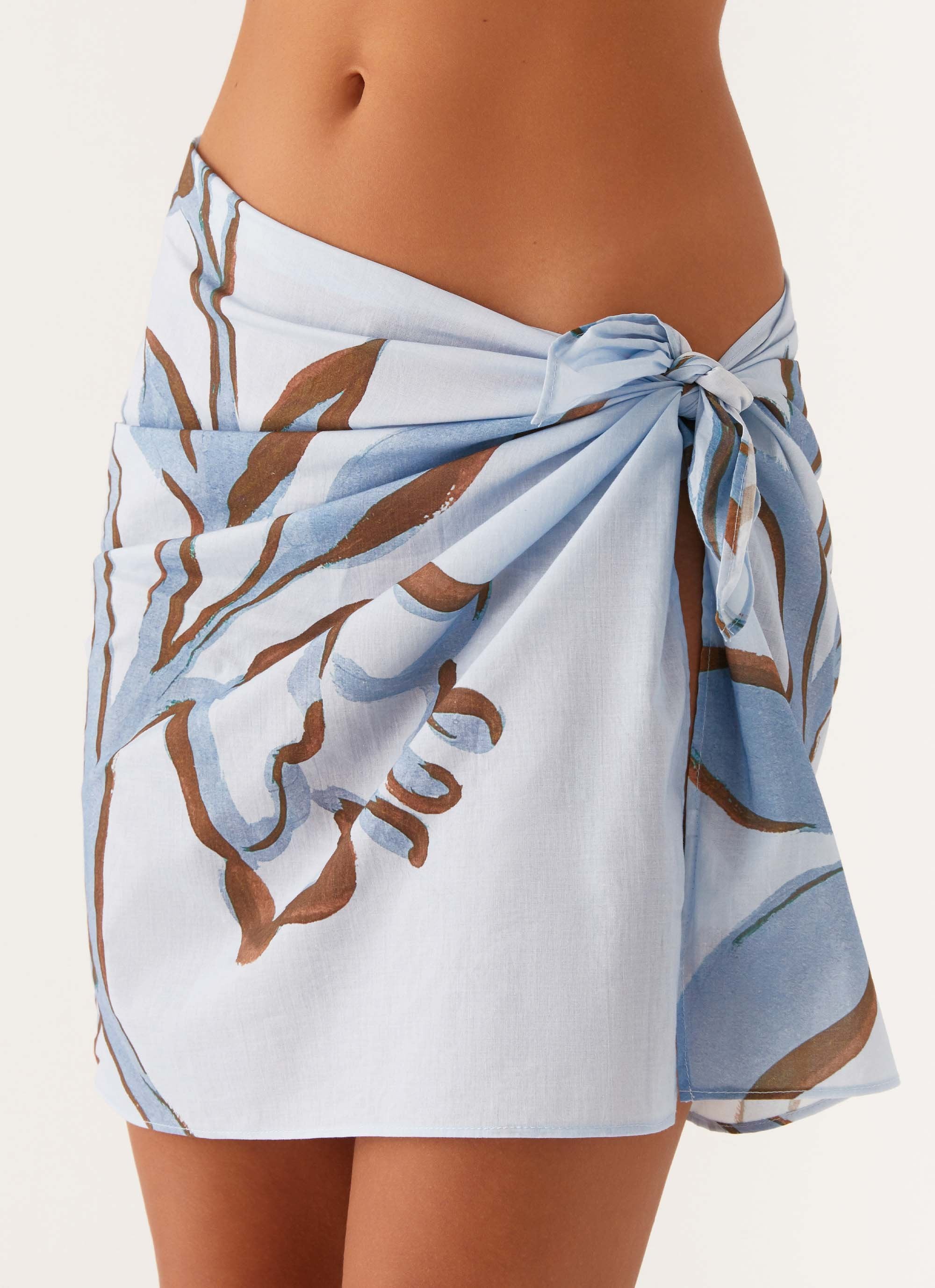 Ocean Is Calling Mini Sarong - Blue Floral Print