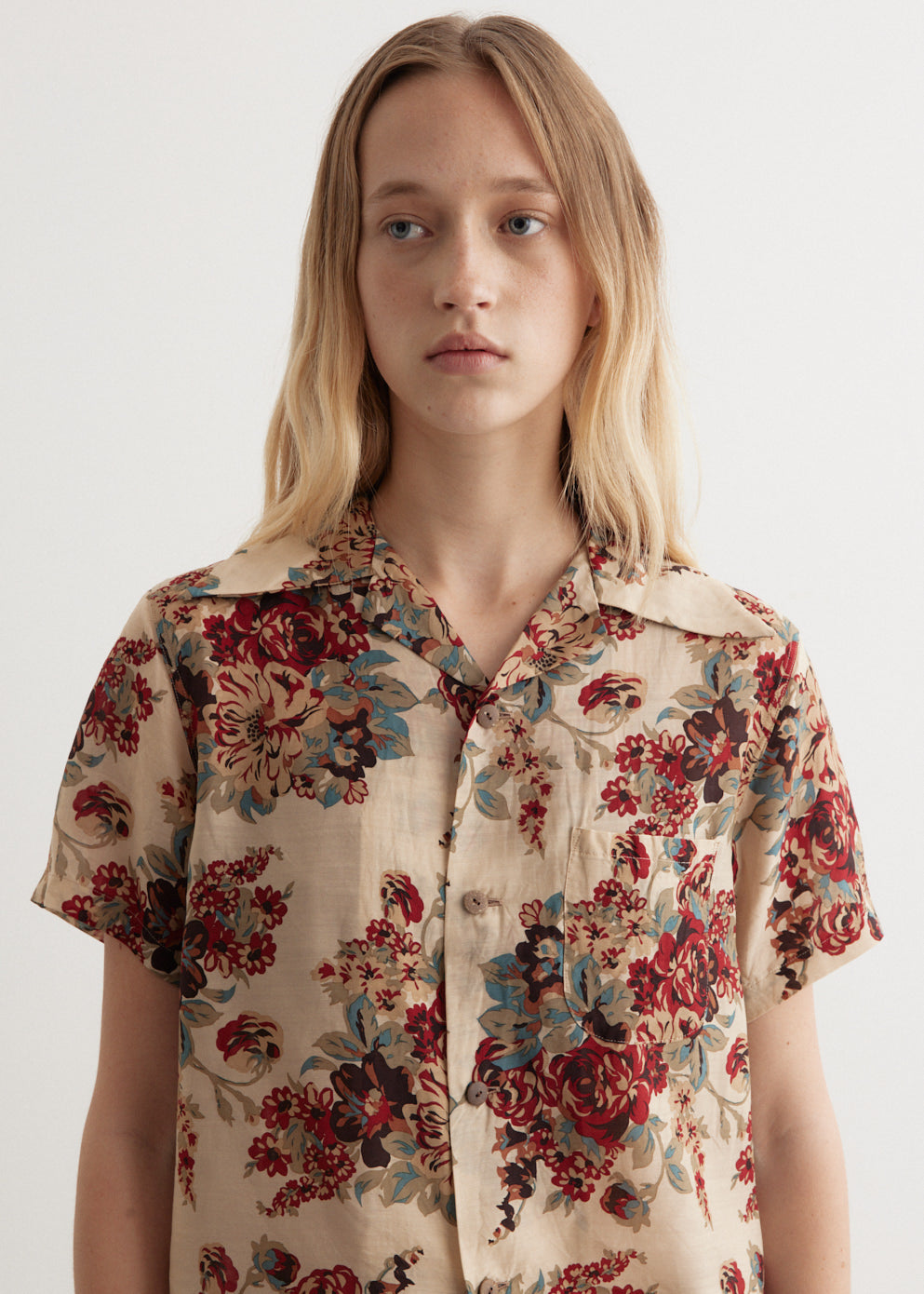 Silk Rayon CHAMPETRE MARIA WRANGLE Collar Aloha Shirt