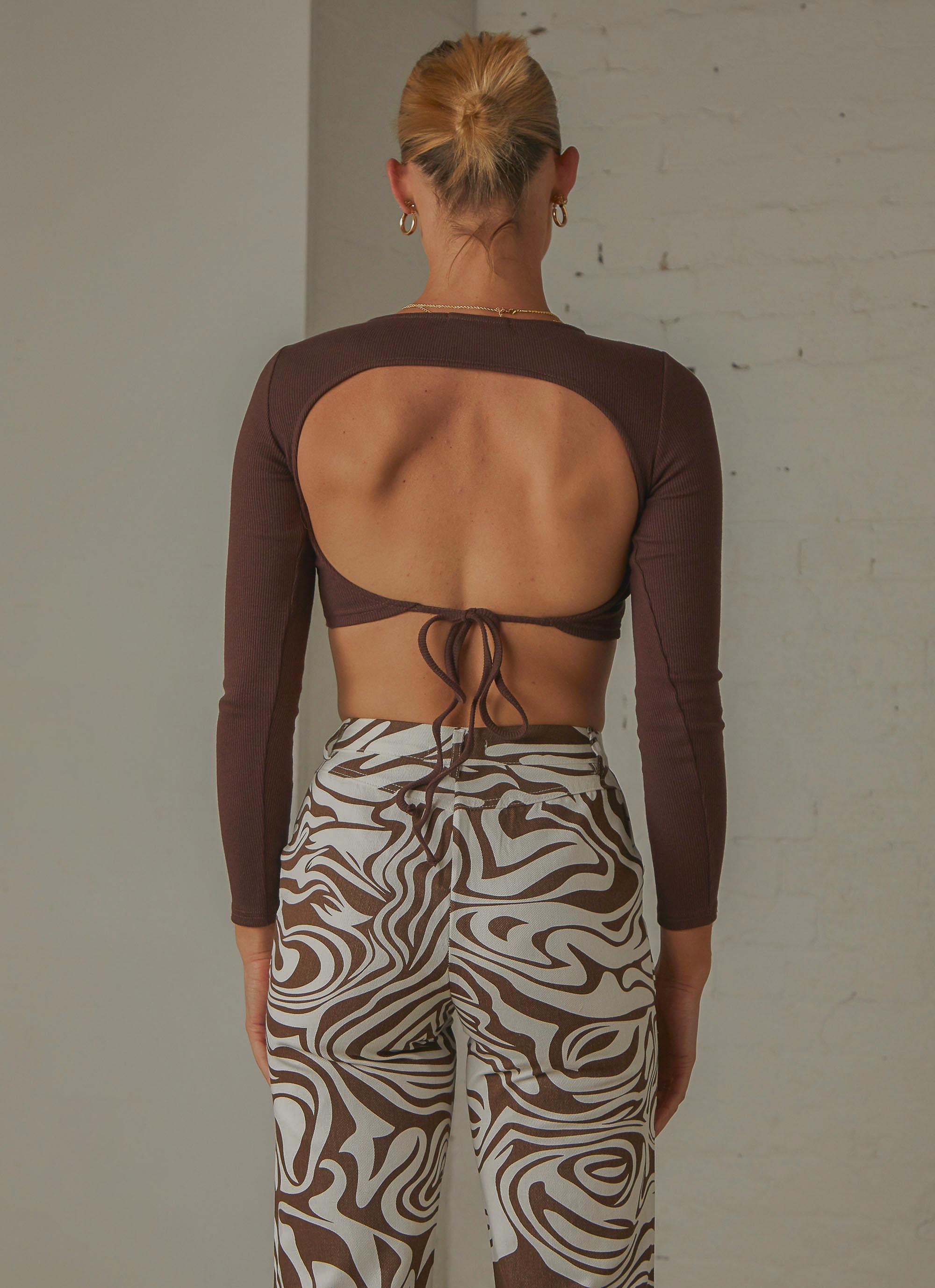 Total Crush Tie Back Top - Choc Brown