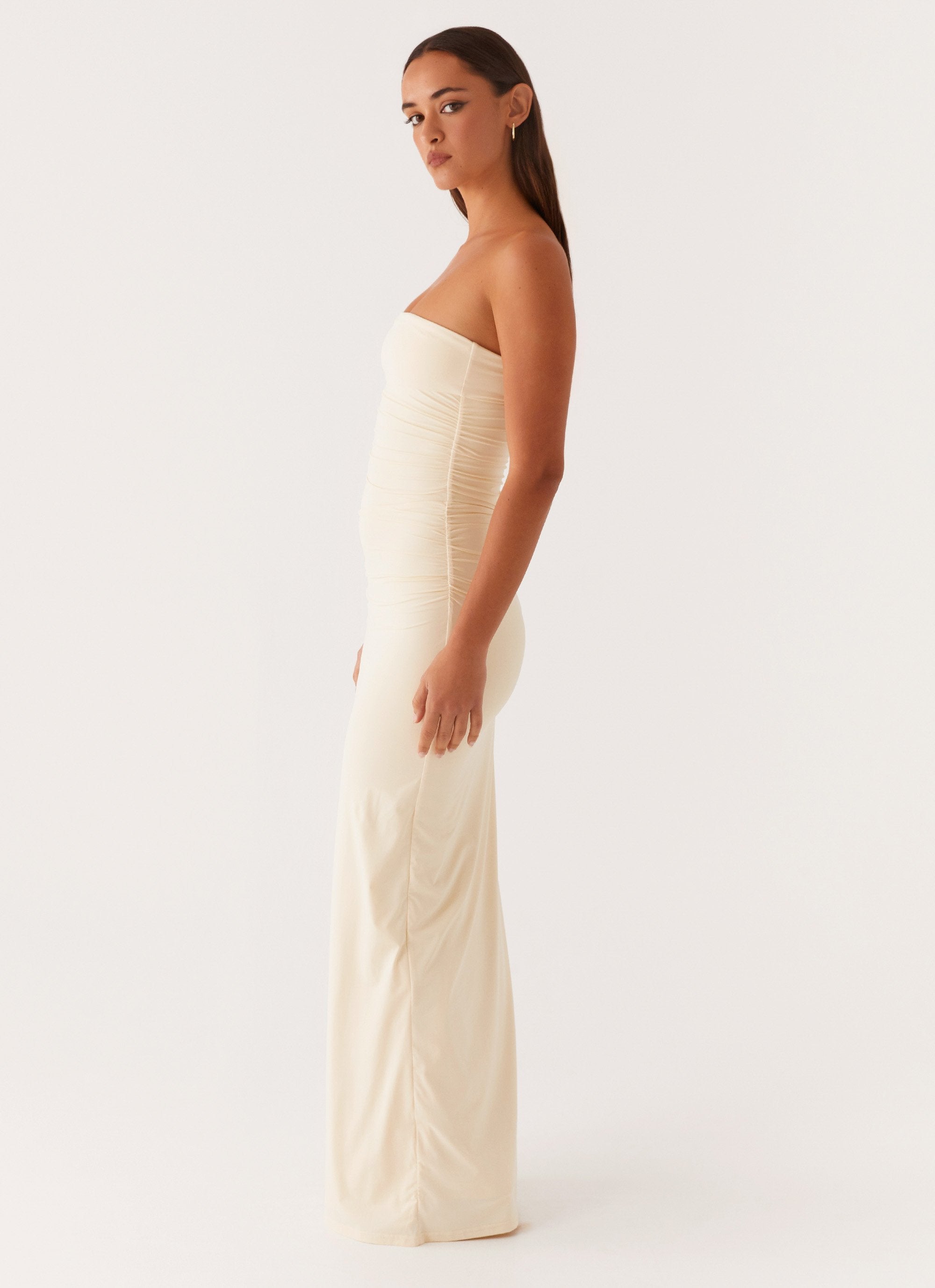 Romee Strapless Maxi Dress - Pastel Yellow