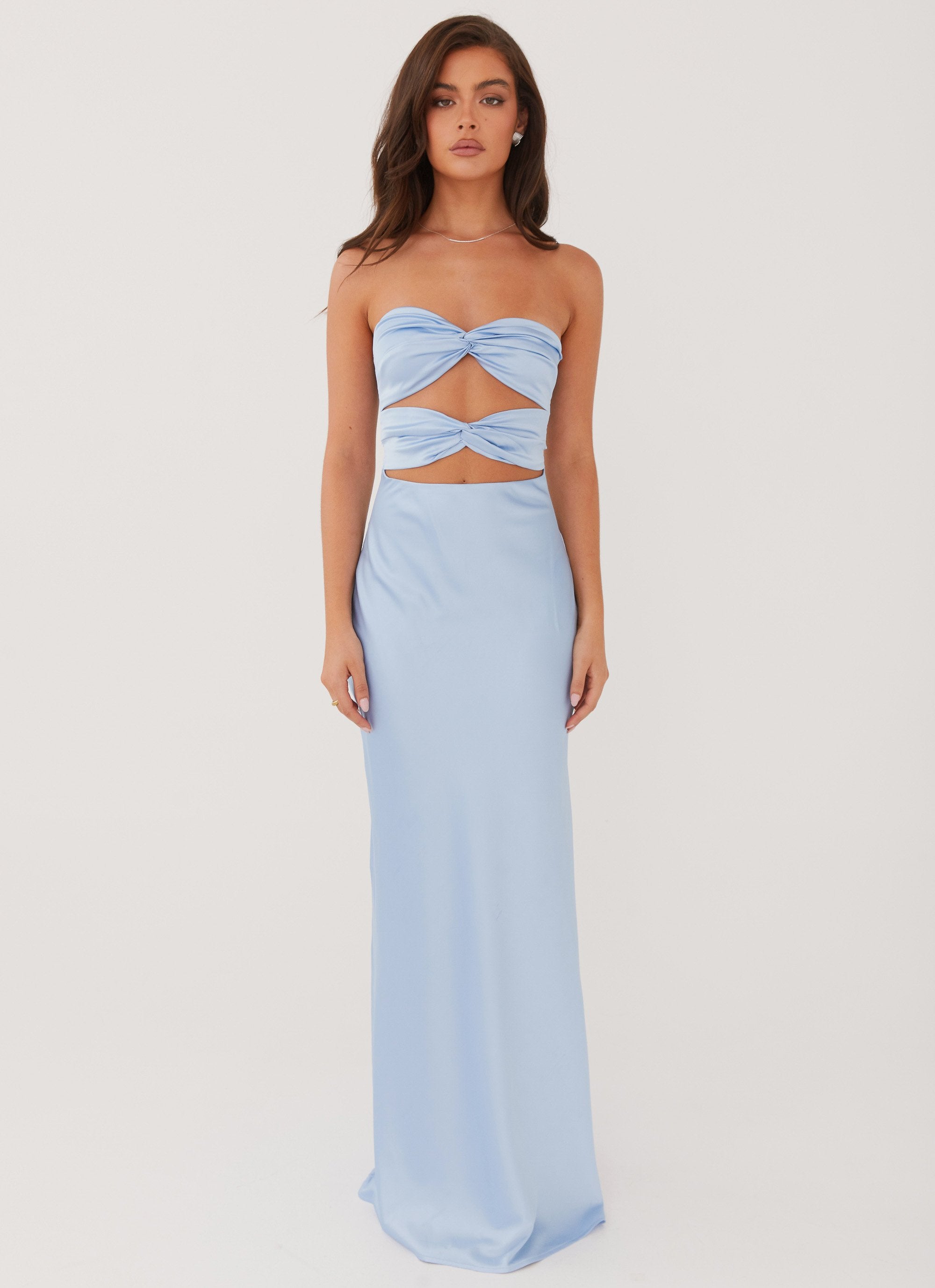 Tianna Strapless Maxi Dress - Ice Blue