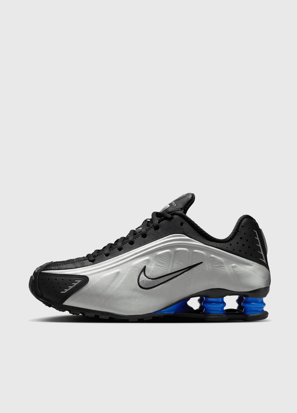 Women's Shox R4 'Metallic Silver Racer Blue' Sneakers