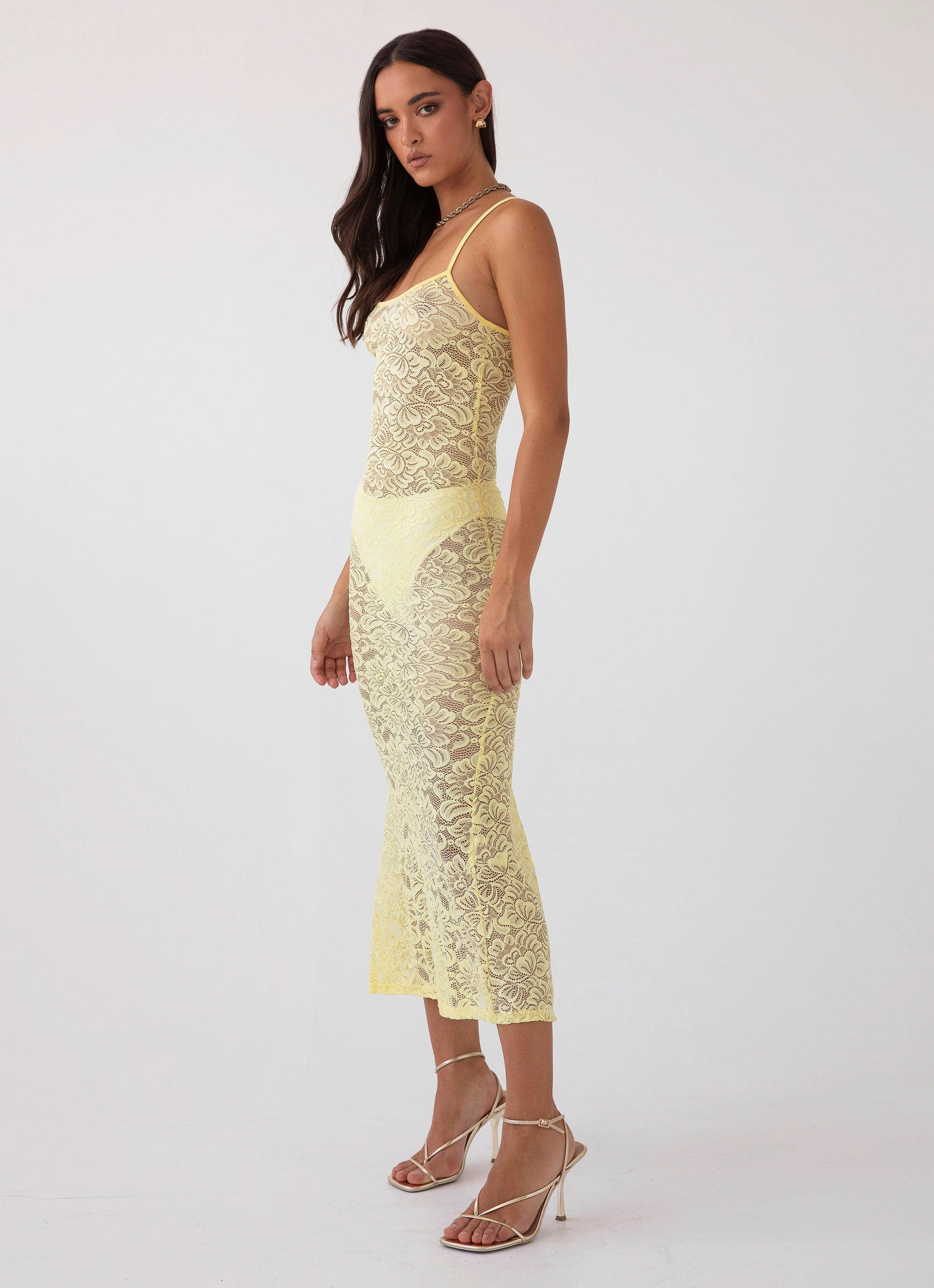 Leona Lace Maxi Dress - Canary