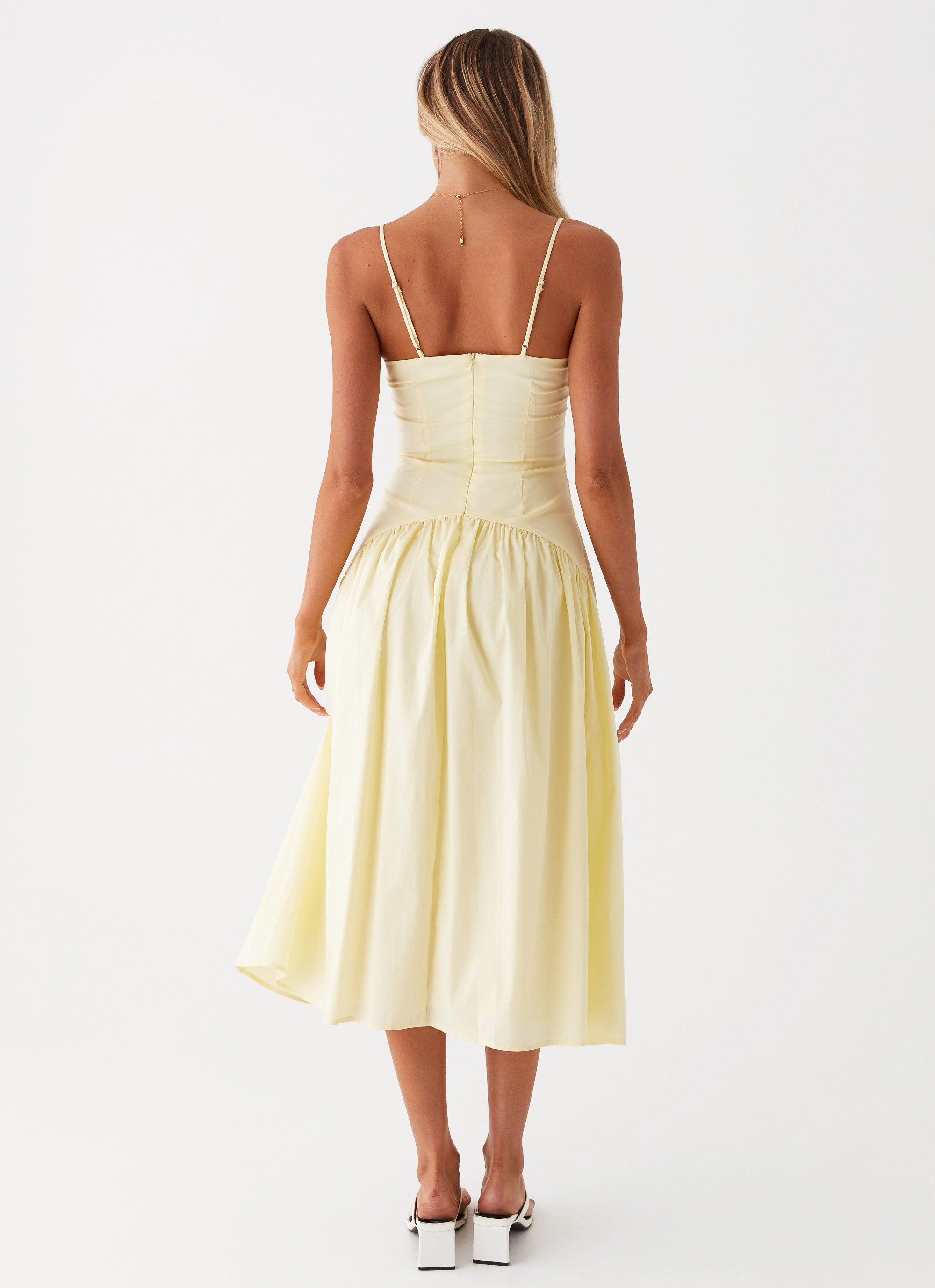 Yvette Corset Midi Dress - Yellow