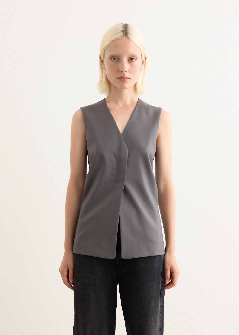 Waist Point Wool Vest