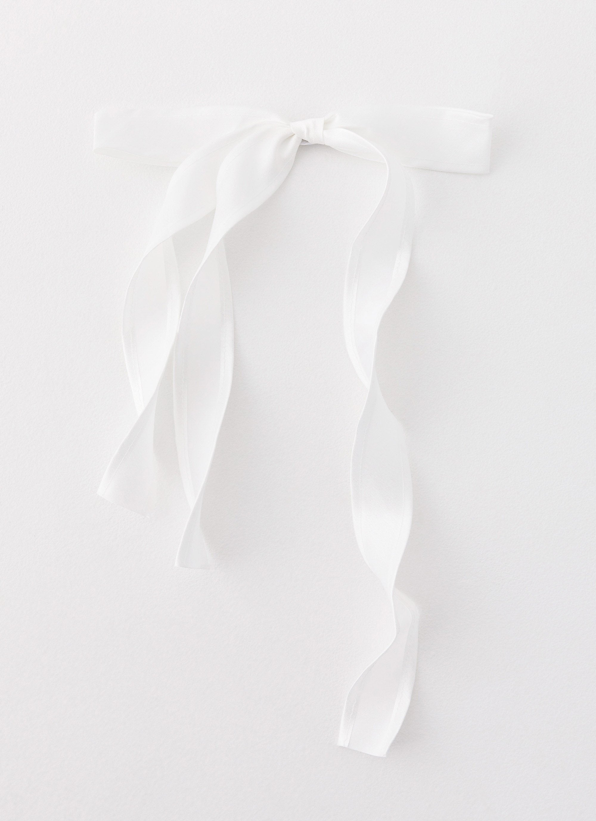 Tied Up Bow Hair Clip - White