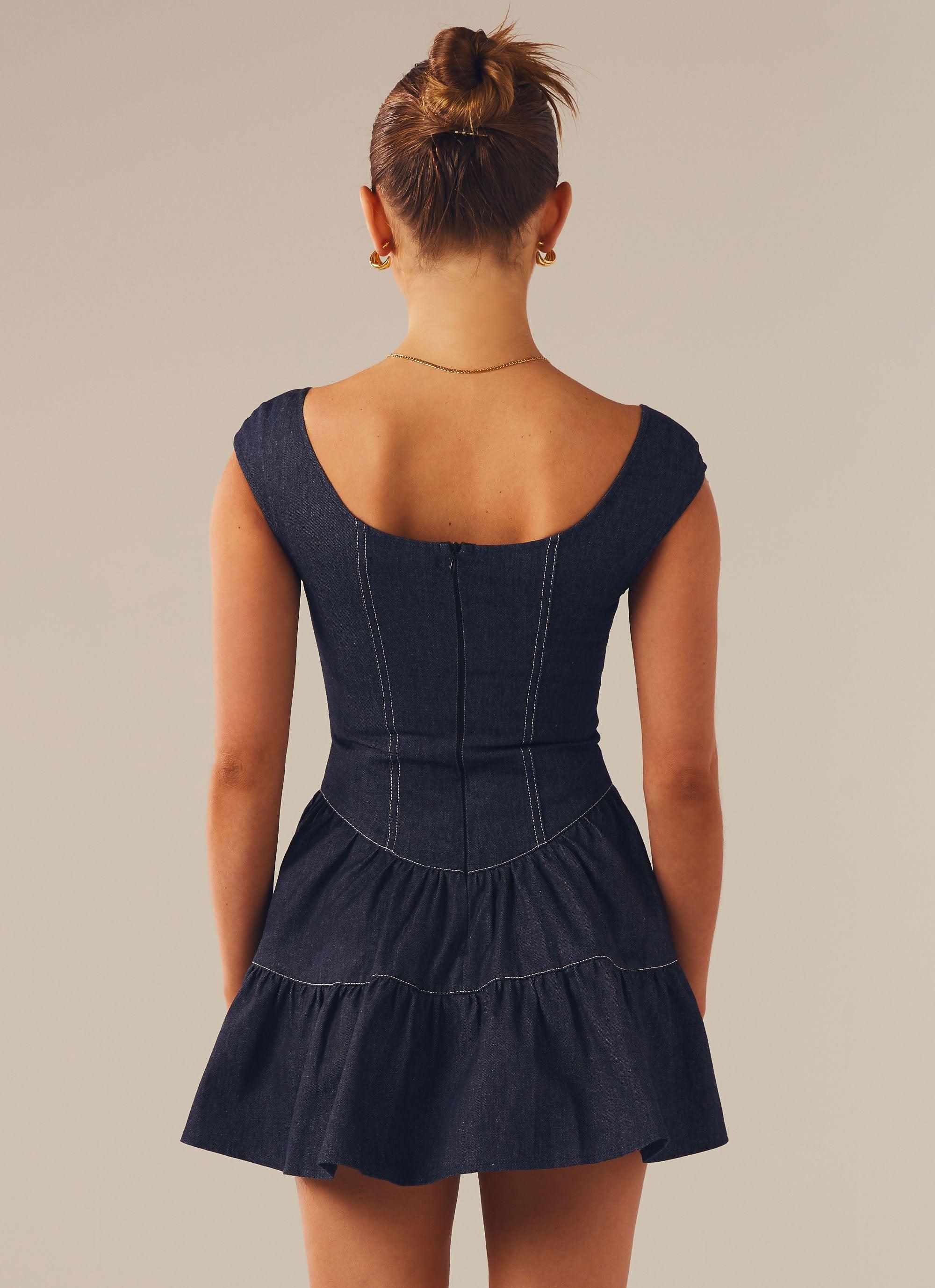 Isabella Denim Bustier Dress - Indigo