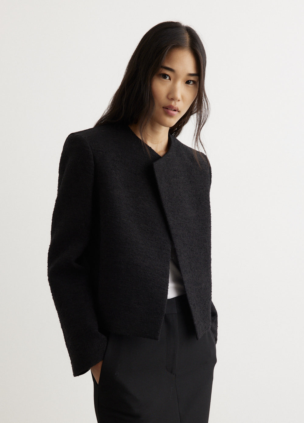 Cropped Bouclé Jacket