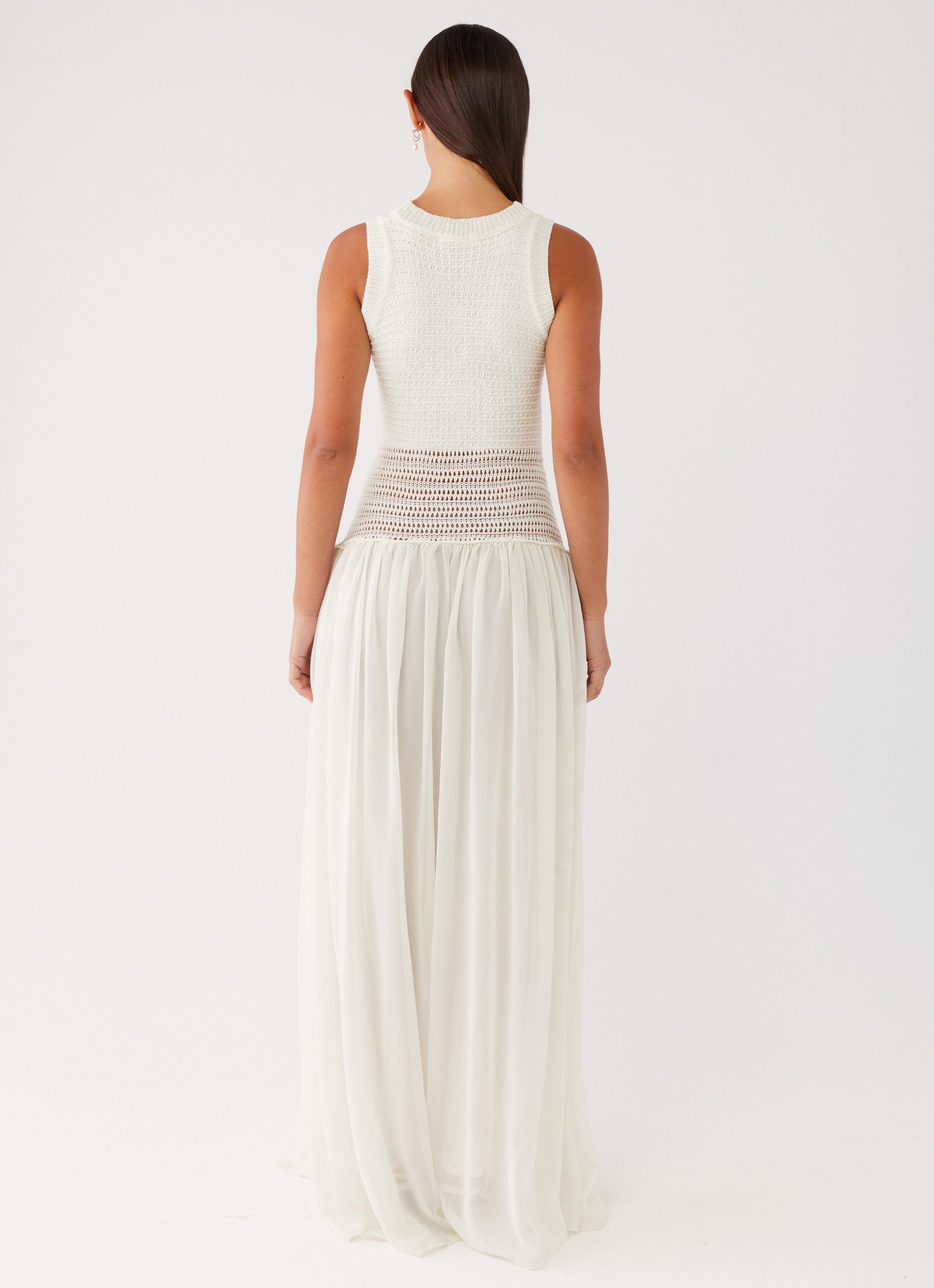 Off Grid Crochet Maxi Dress - White