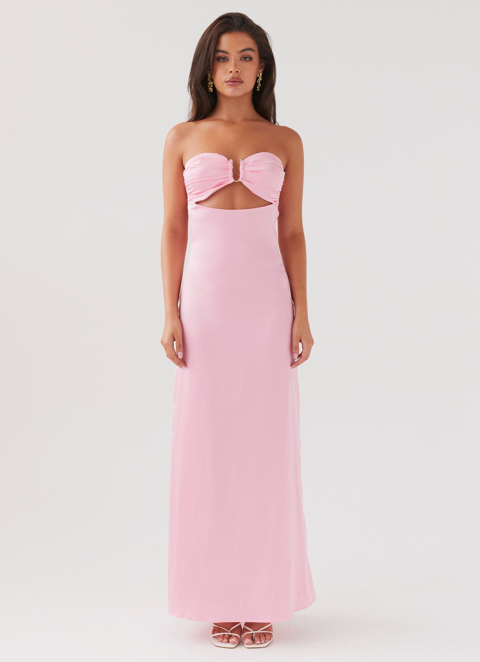 Tropicana Satin Maxi Dress - Candy