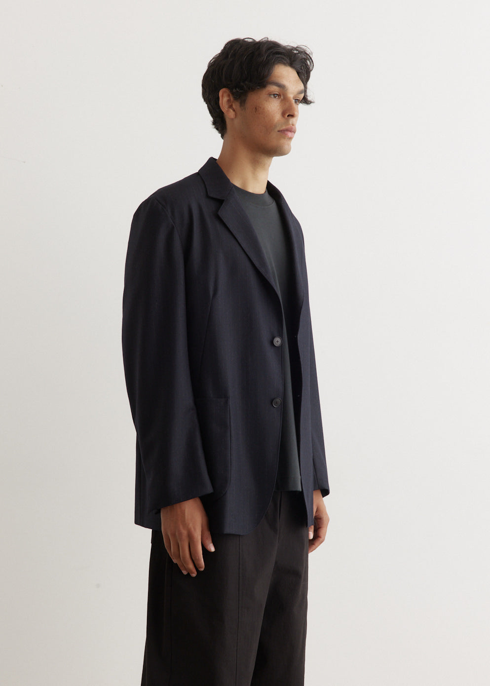 Wool Fulling Flannel Stripe Jacket