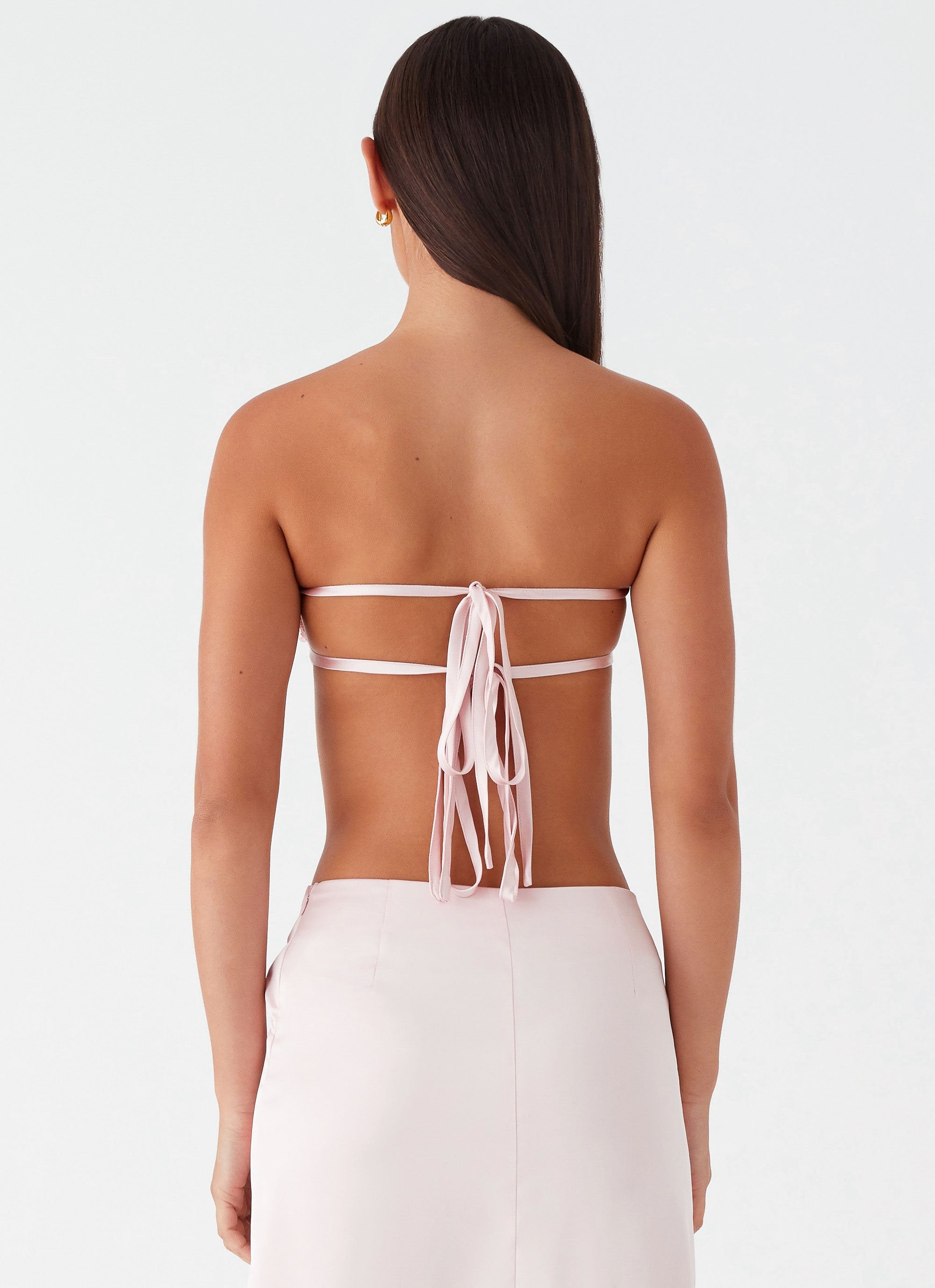 Crescent Light Rose Bandeau Top - Pink