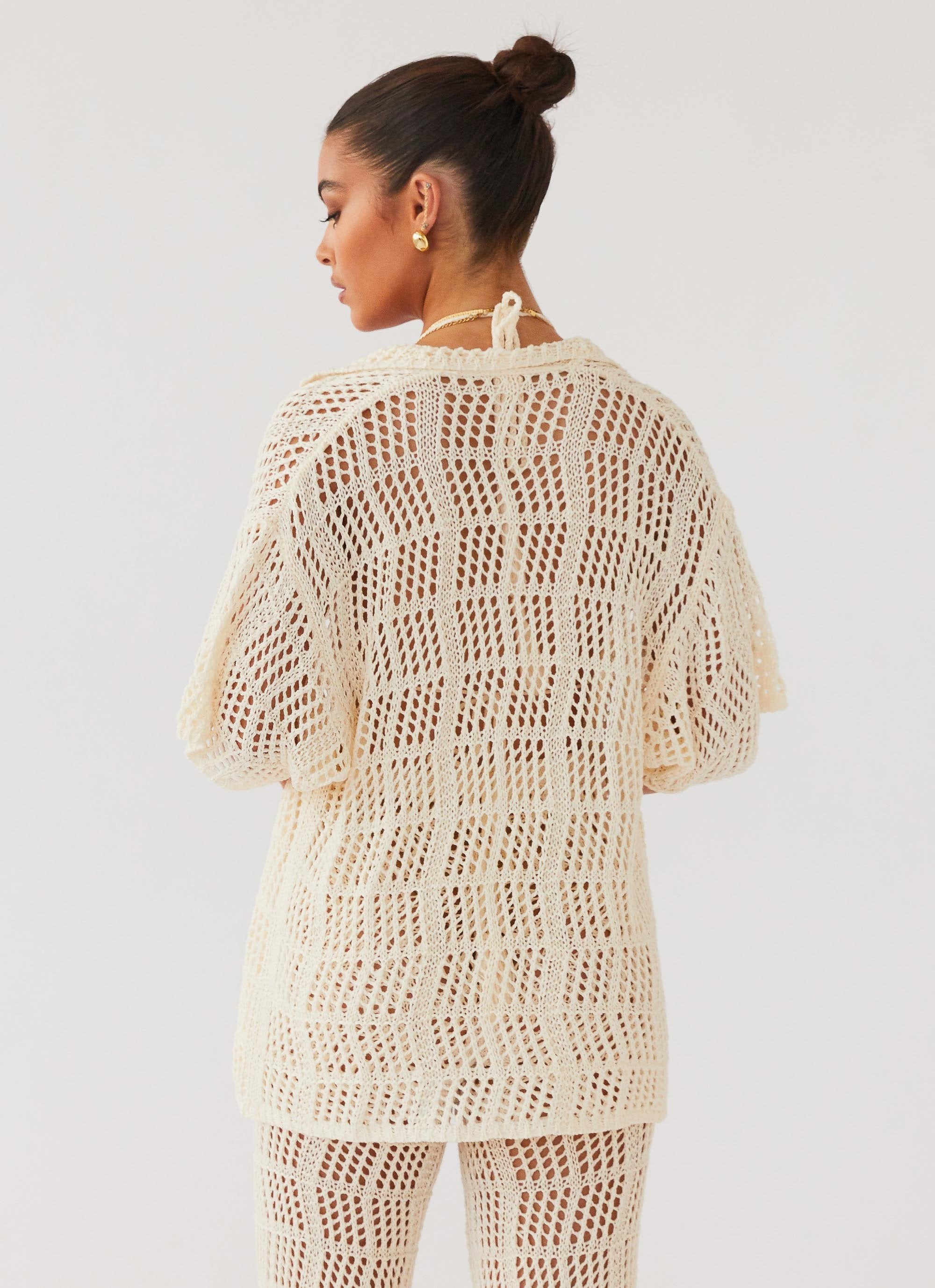 Cabo Paradise Crochet Shirt - Natural