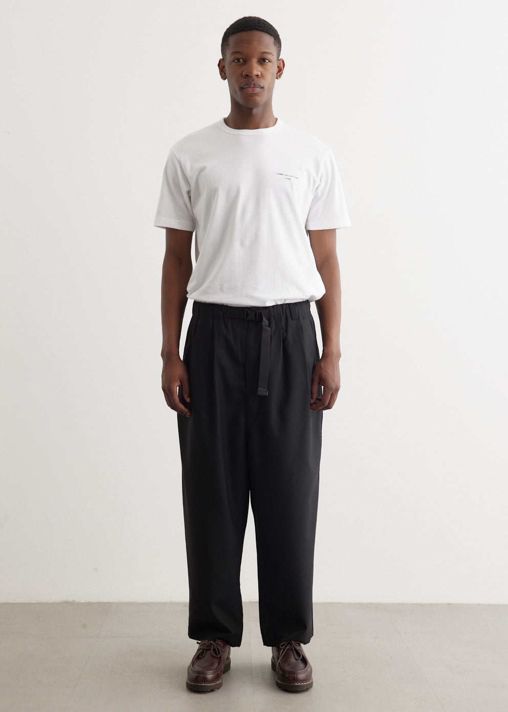 Wool Serge Belted Trousers