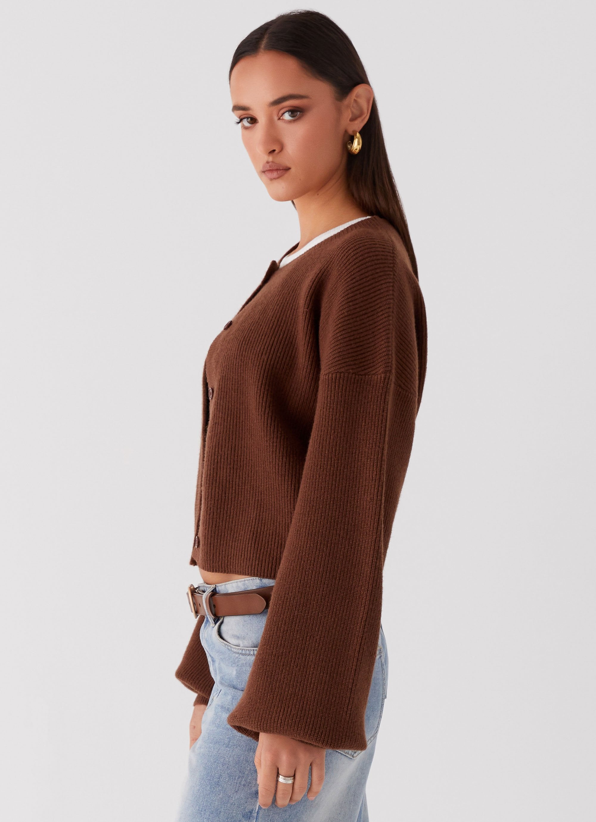 Daphne Knit Cardigan - Chocolate