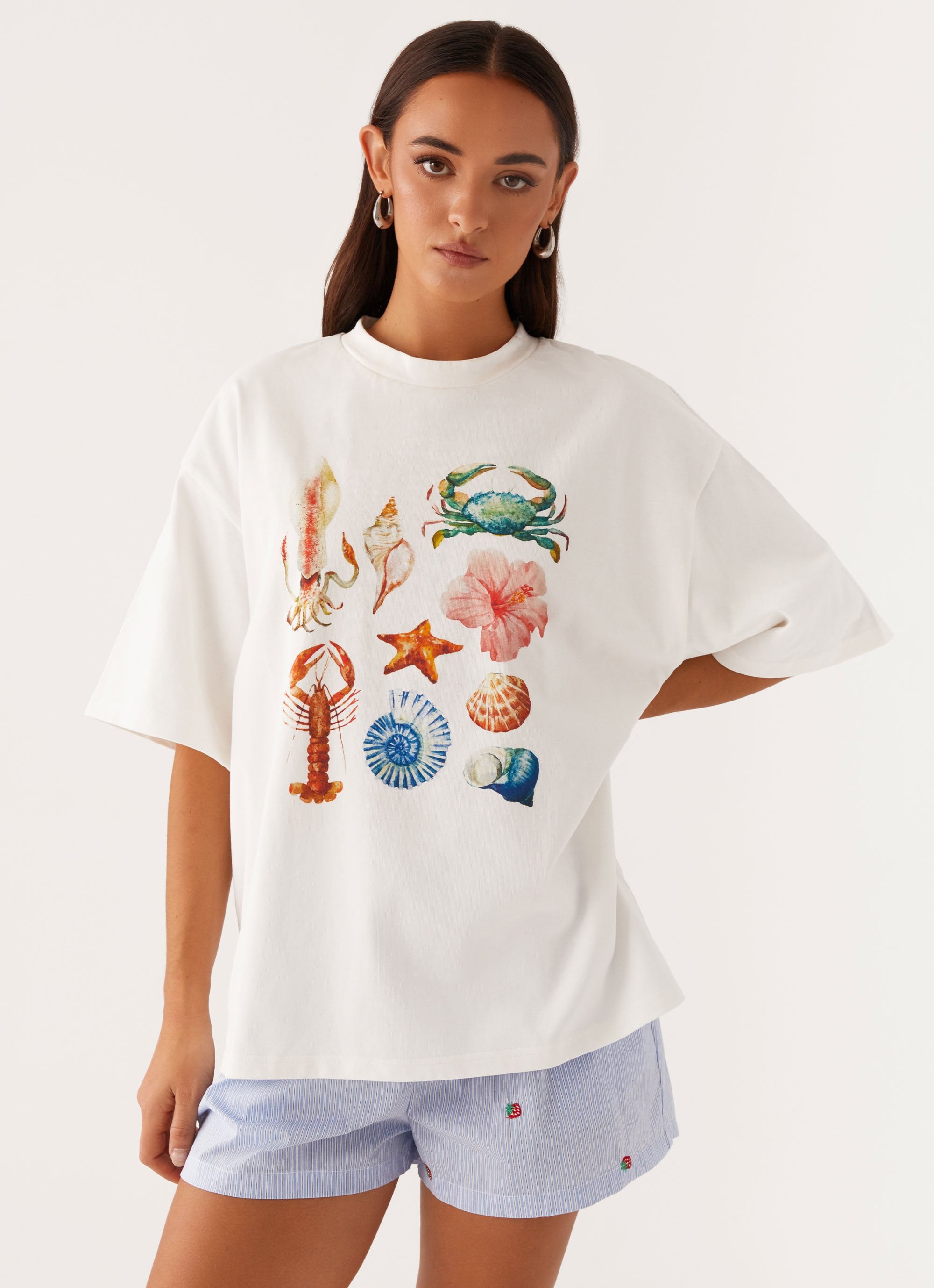 Born to Have Fun Oversized Tee - White