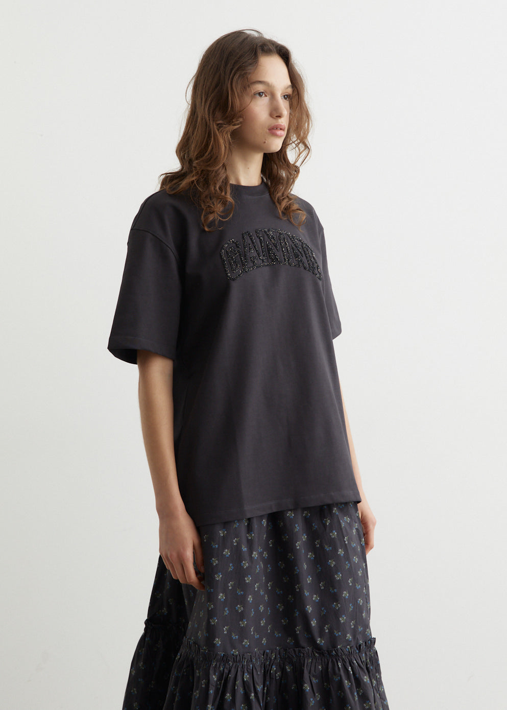 Heavy Cotton Drop Shoulder Ganni T-Shirt