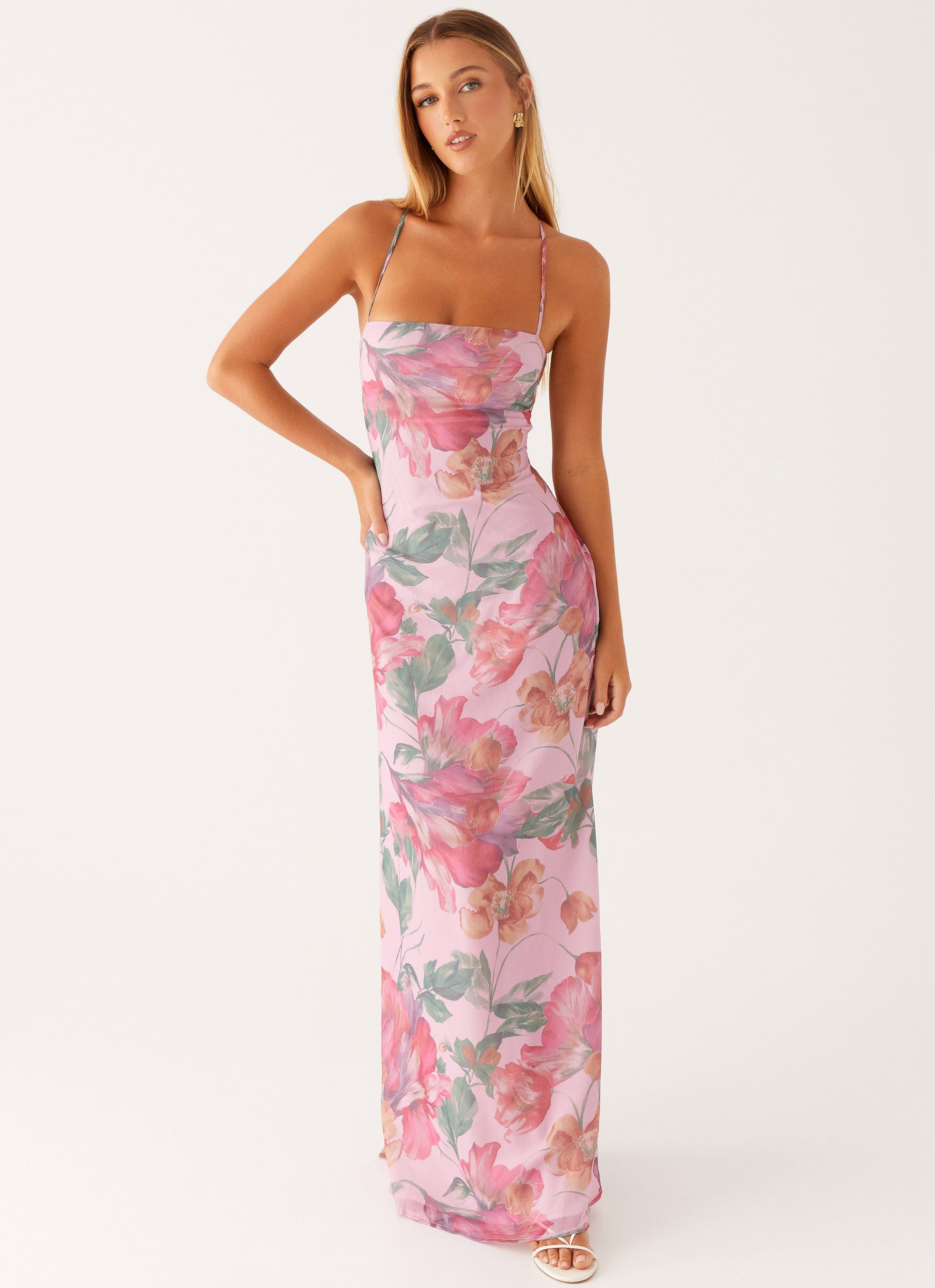 Peggy Maxi Dress - Pink Floral