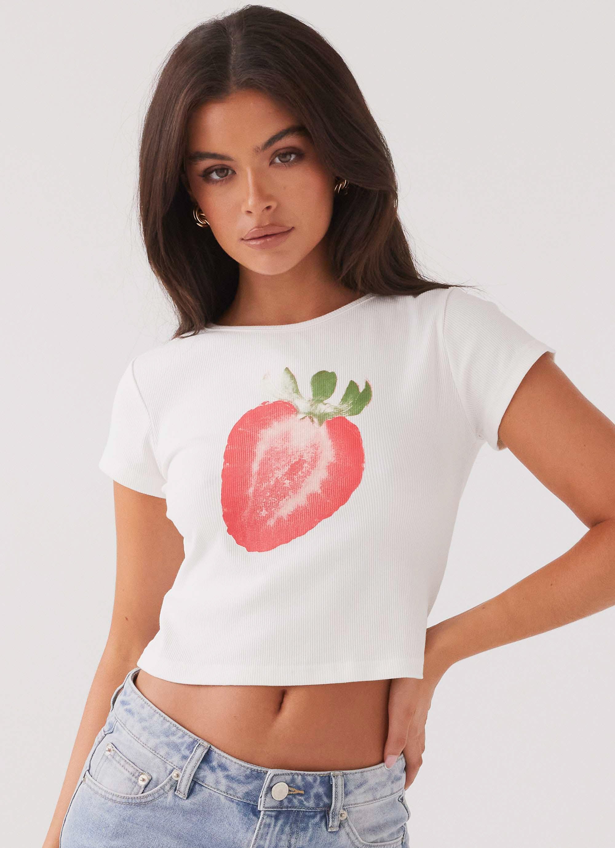 Strawberry Shortcake Graphic Baby Tee - White