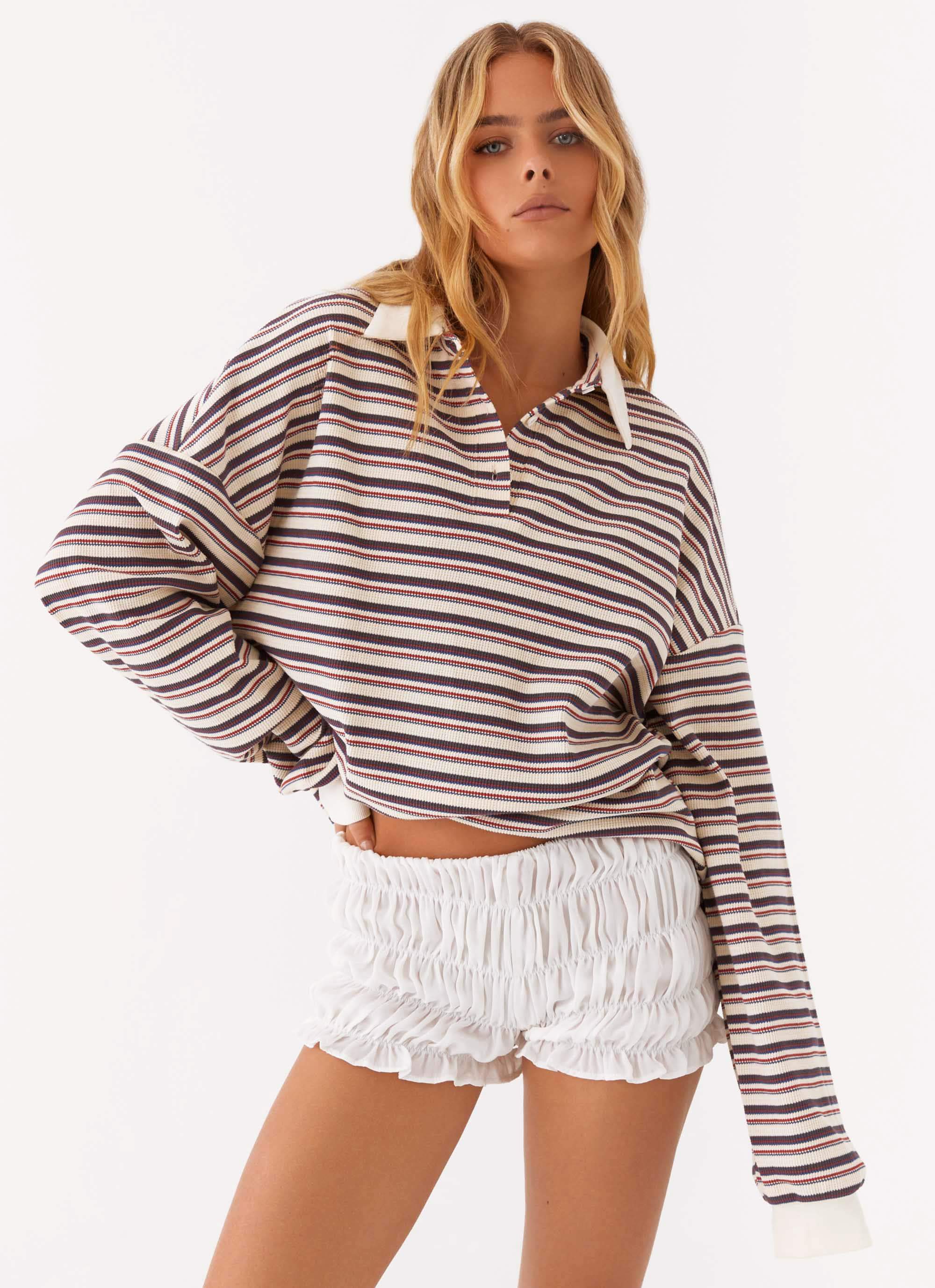 Champion Oversized Polo Top - Multi Stripe