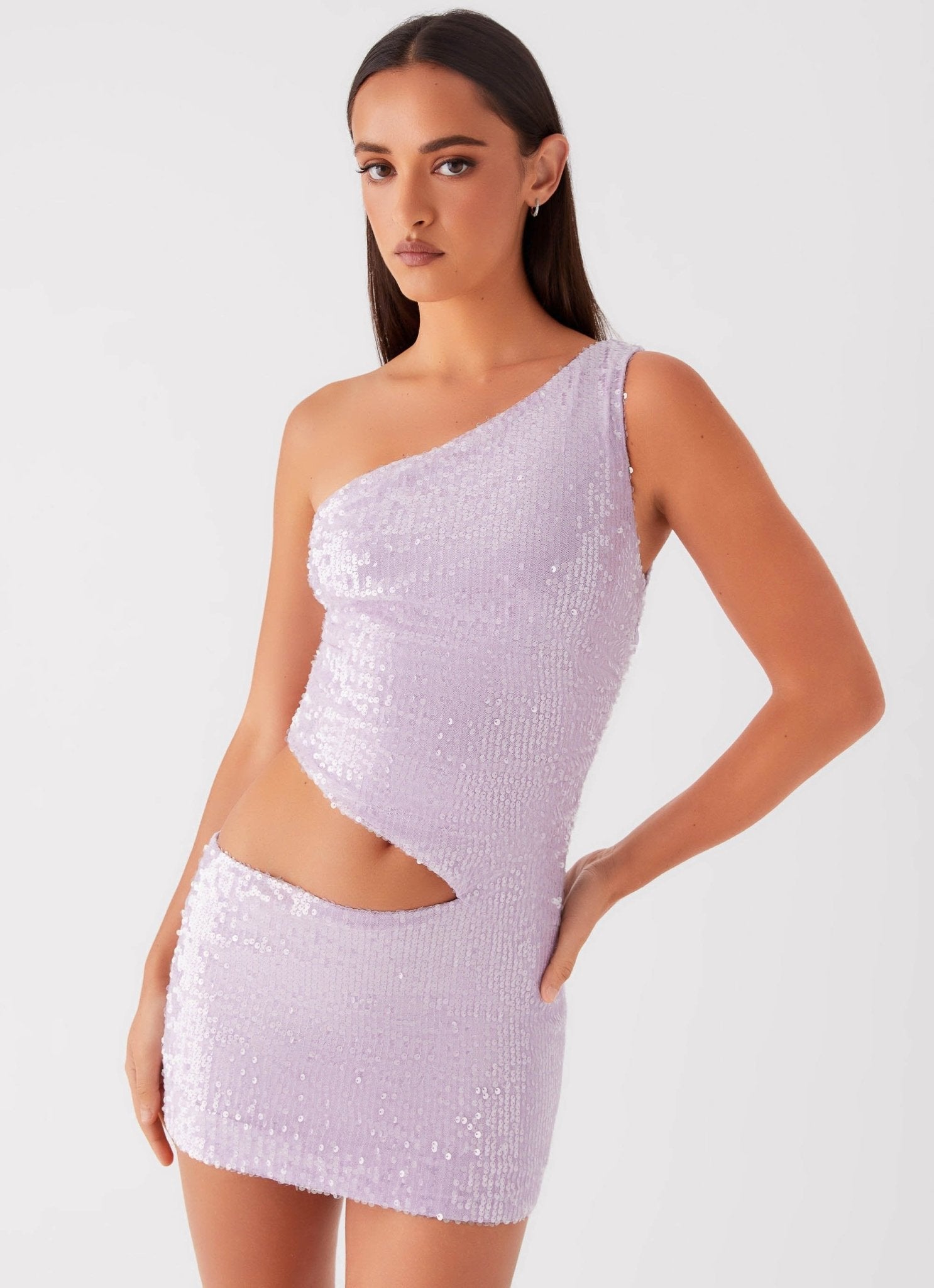 Alannah Sequin Mini Dress - Lilac