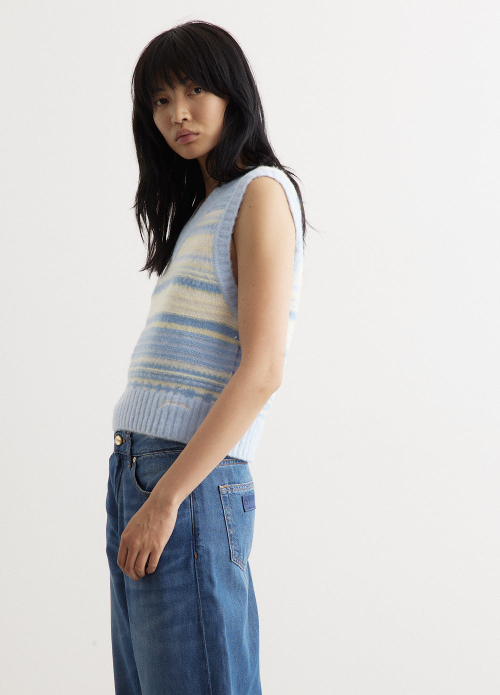 Soft Wool Stripe Vest