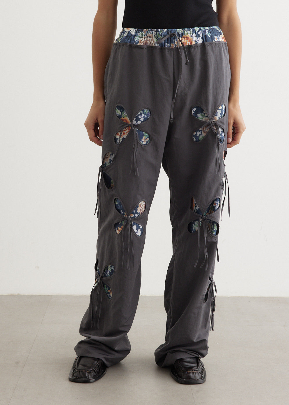 Grey Petal Track Pants