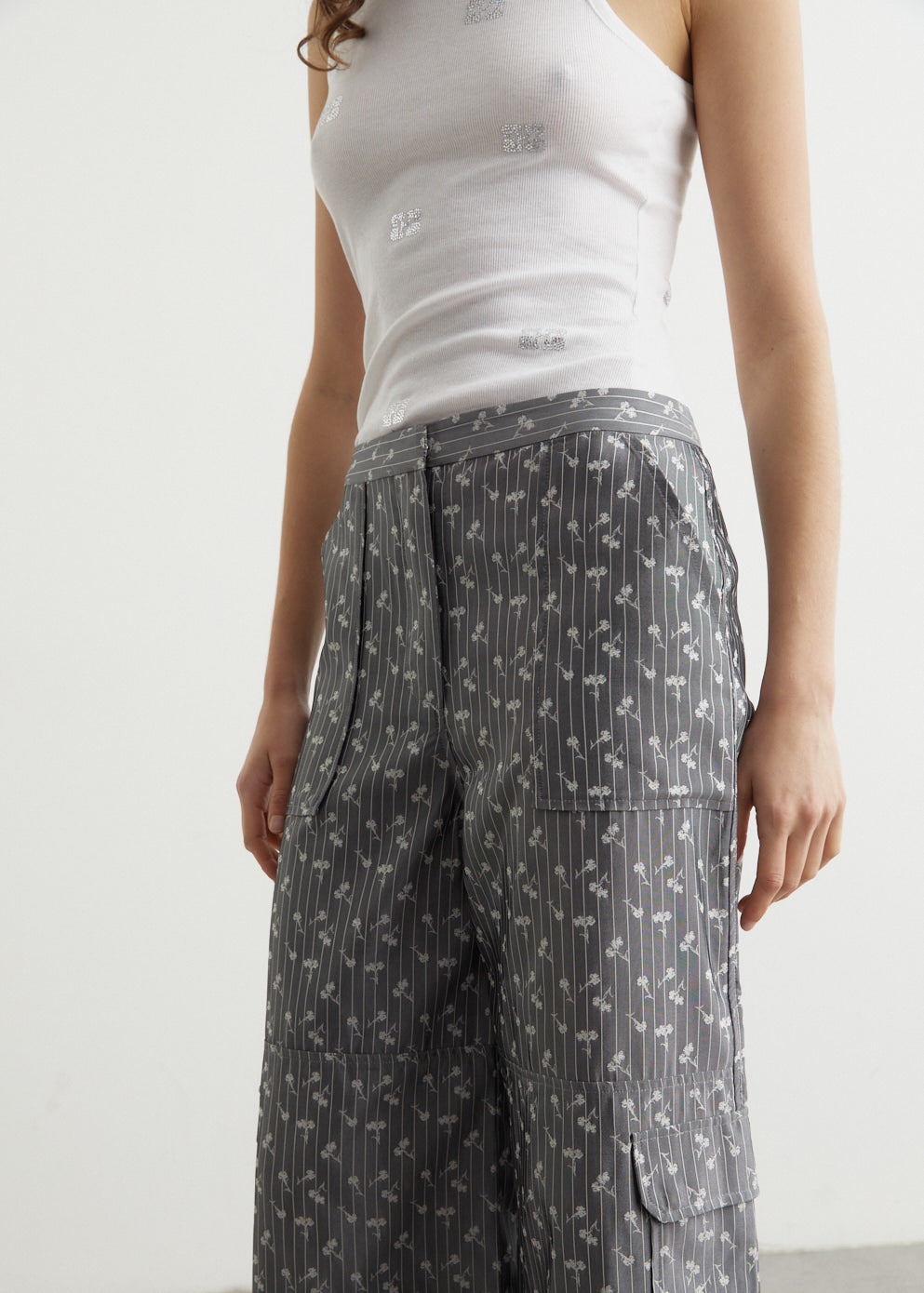 Acetate Jacquard Cargo Pants