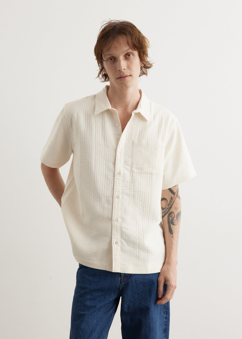 Bruce Double Layer Crinkle Short Sleeve Shirt