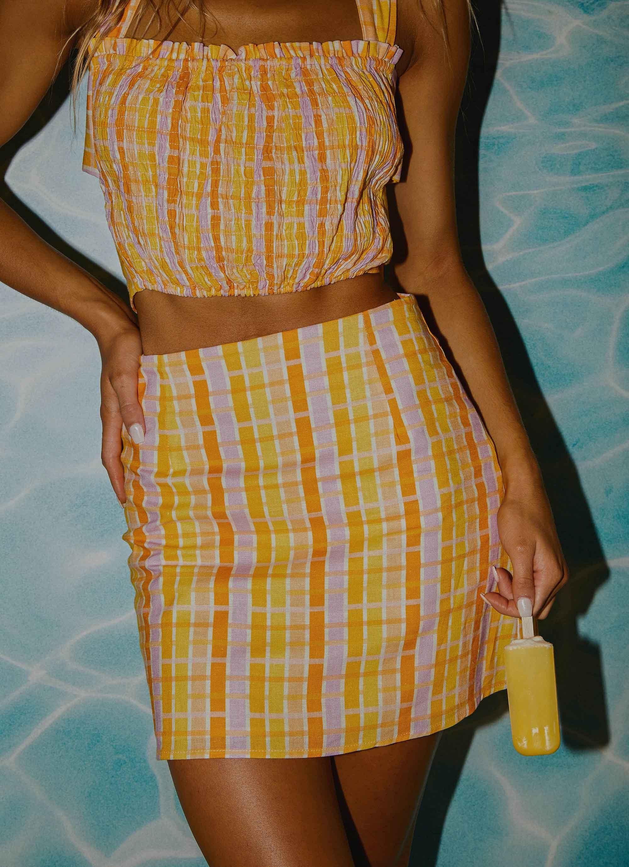 From The Beach Linen Mini Skirt - Splice Check