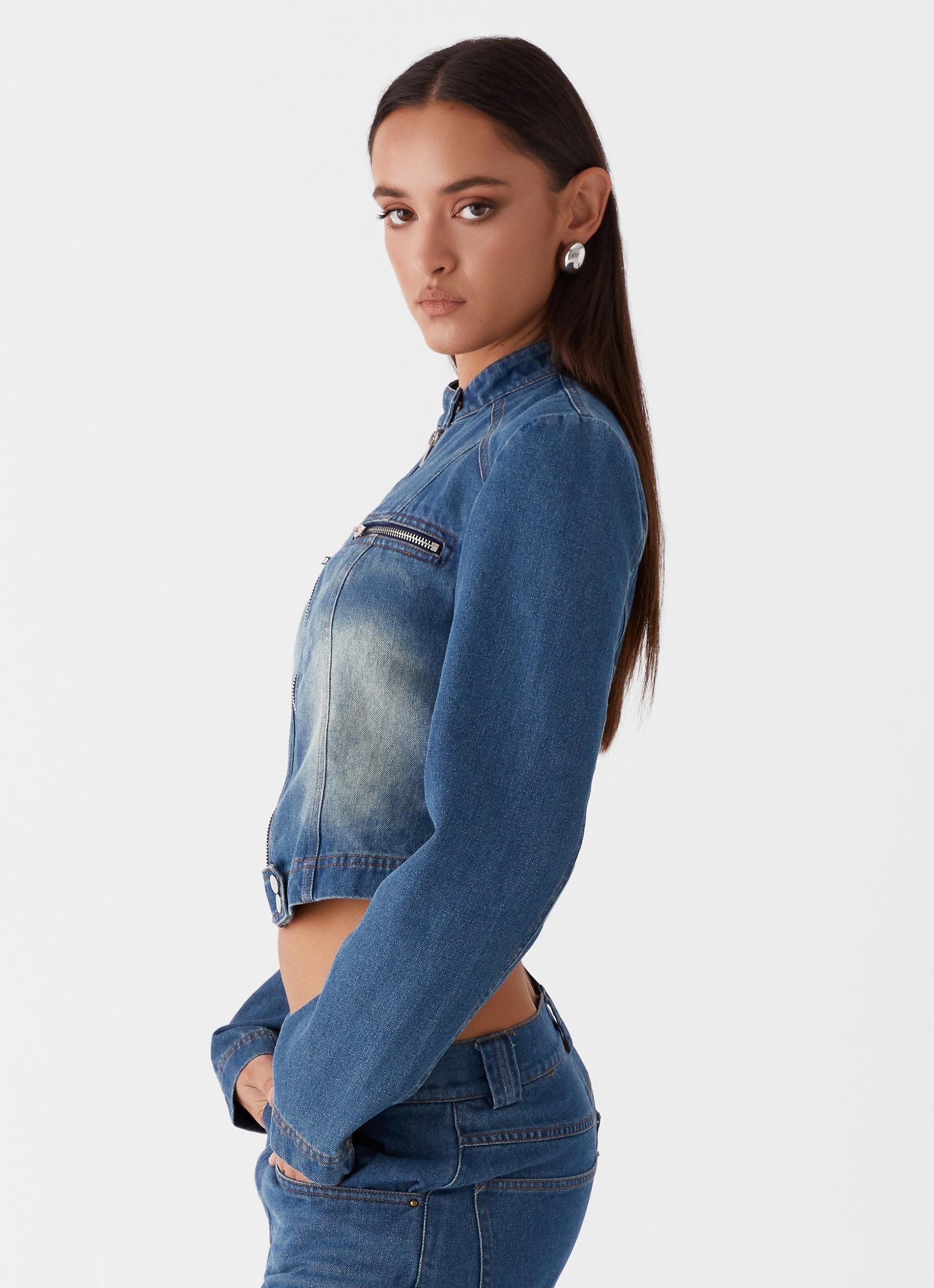 Ride Elegant Denim Jacket - Vintage Blue Wash