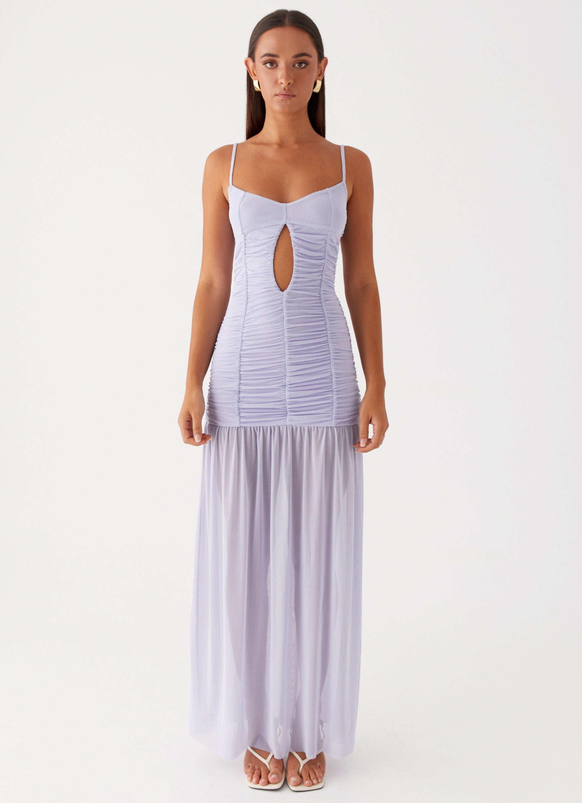 Constance Mesh Maxi Dress - Lavender