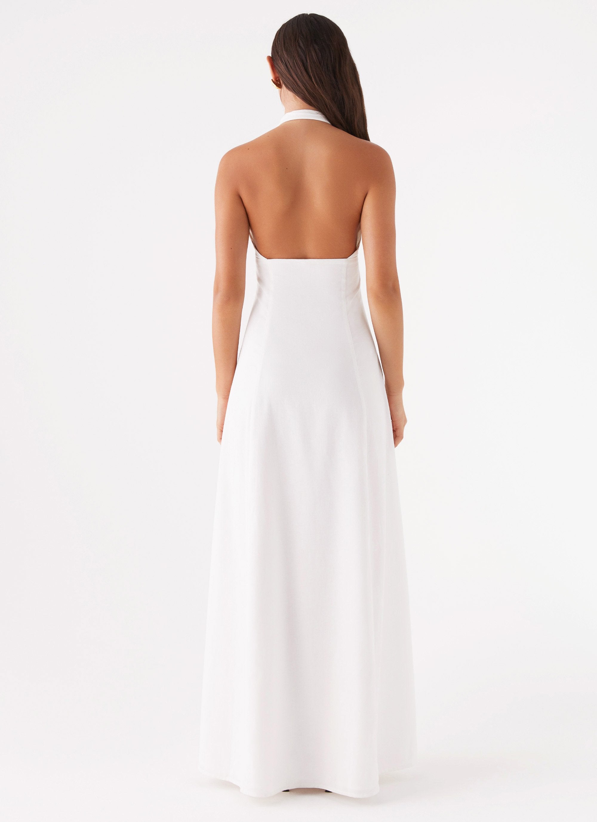 Maison Linen Maxi Dress - White