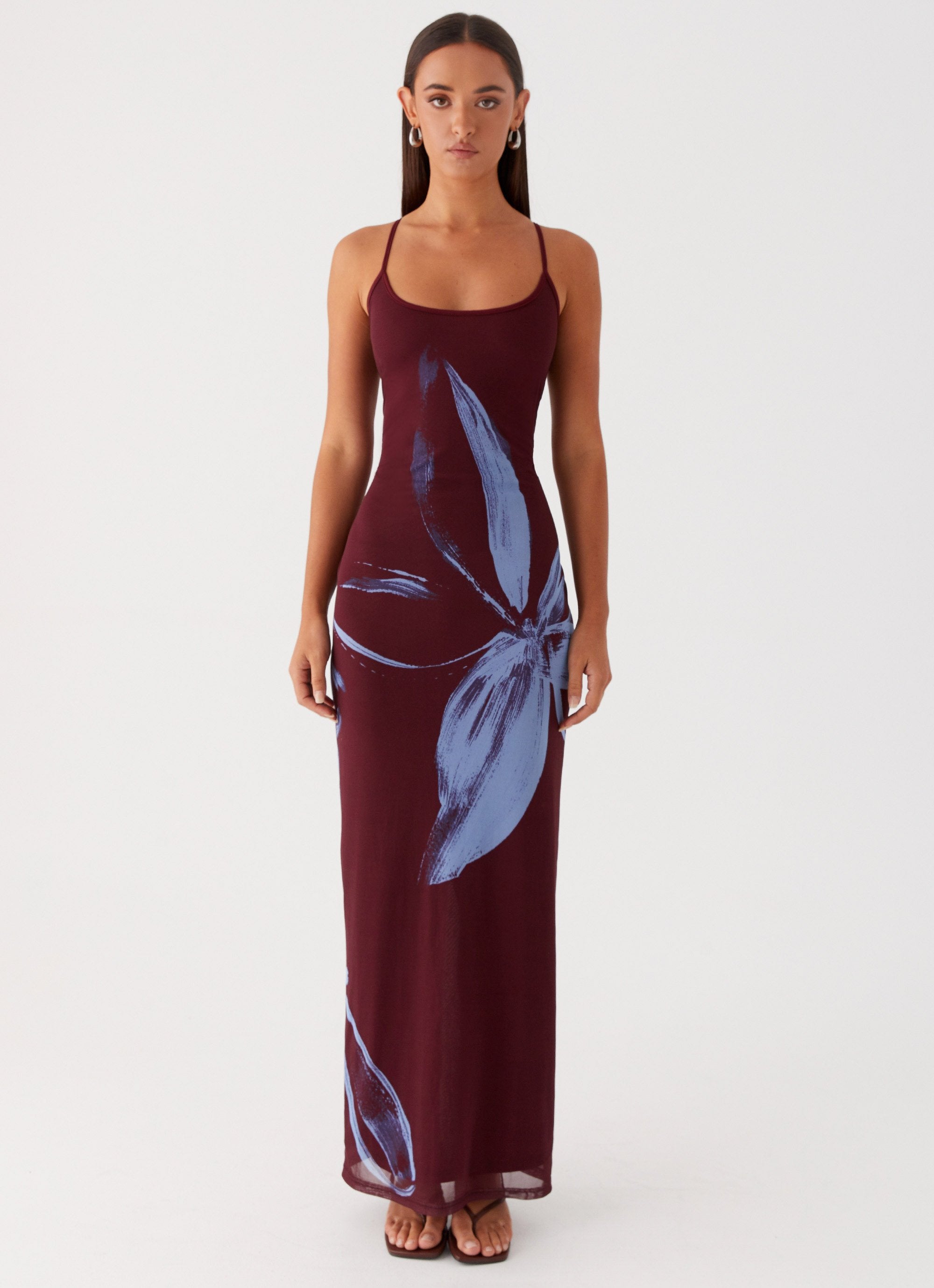 Serene Maxi Dress - Brown Purple Floral