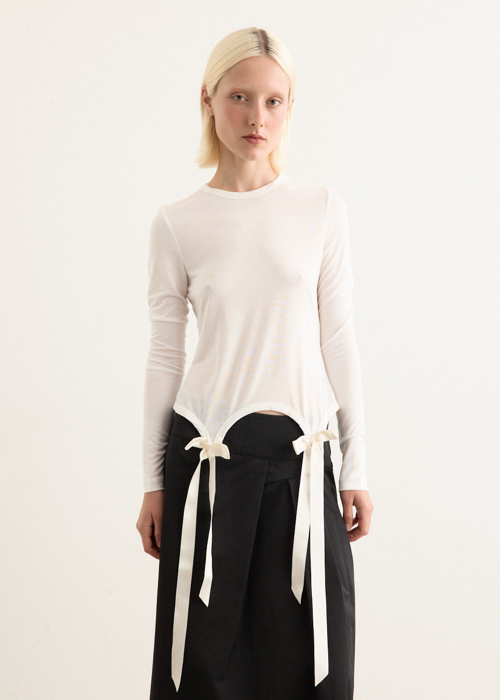 Easy Long Sleeve T-Shirt With Bow Tails