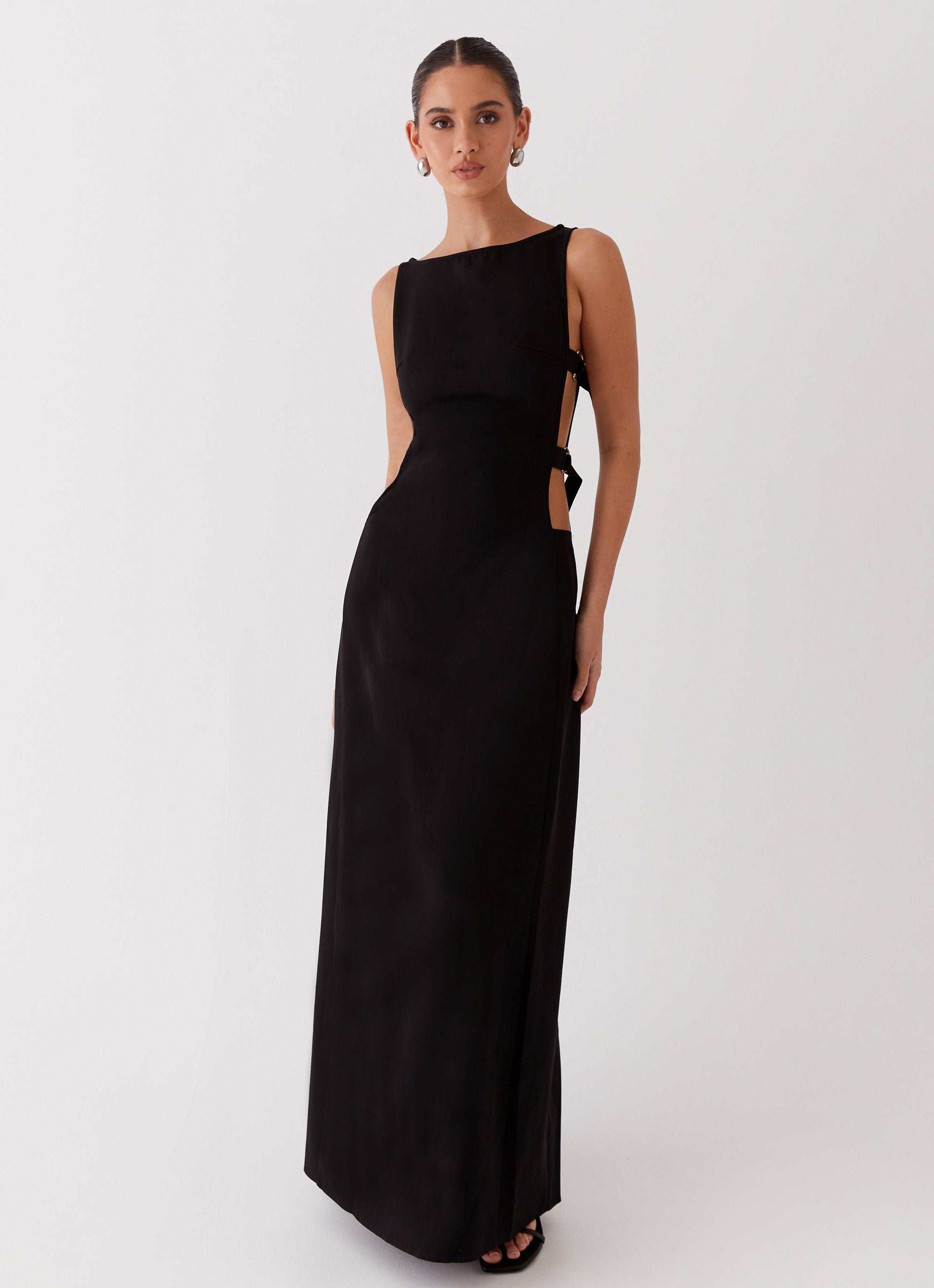 Cherish You Buckle Maxi Dress - Shadow