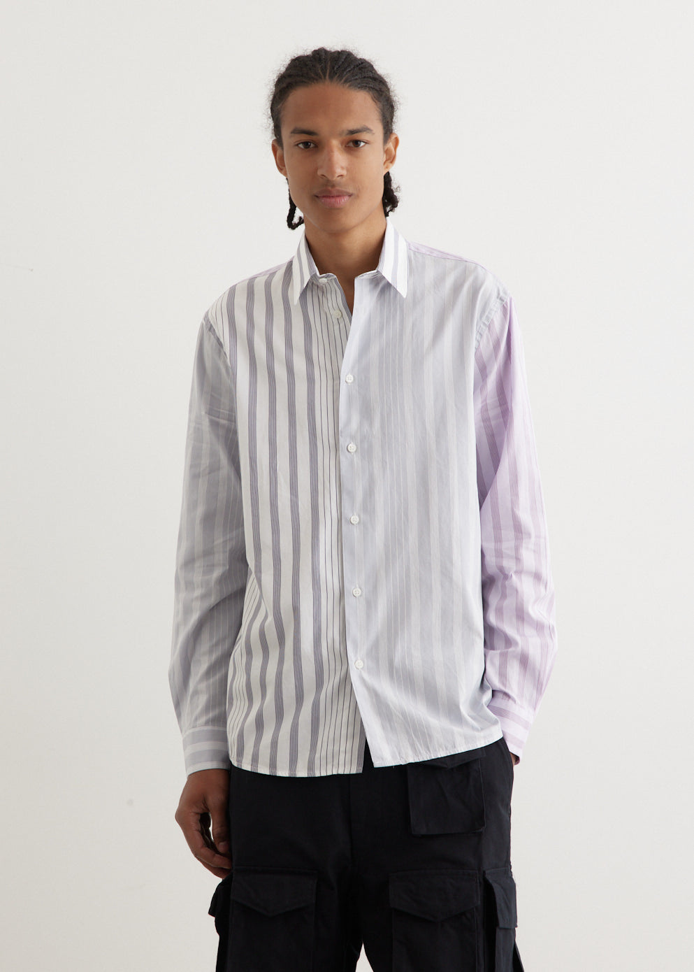 Multi Stripe Patchwork Shirt