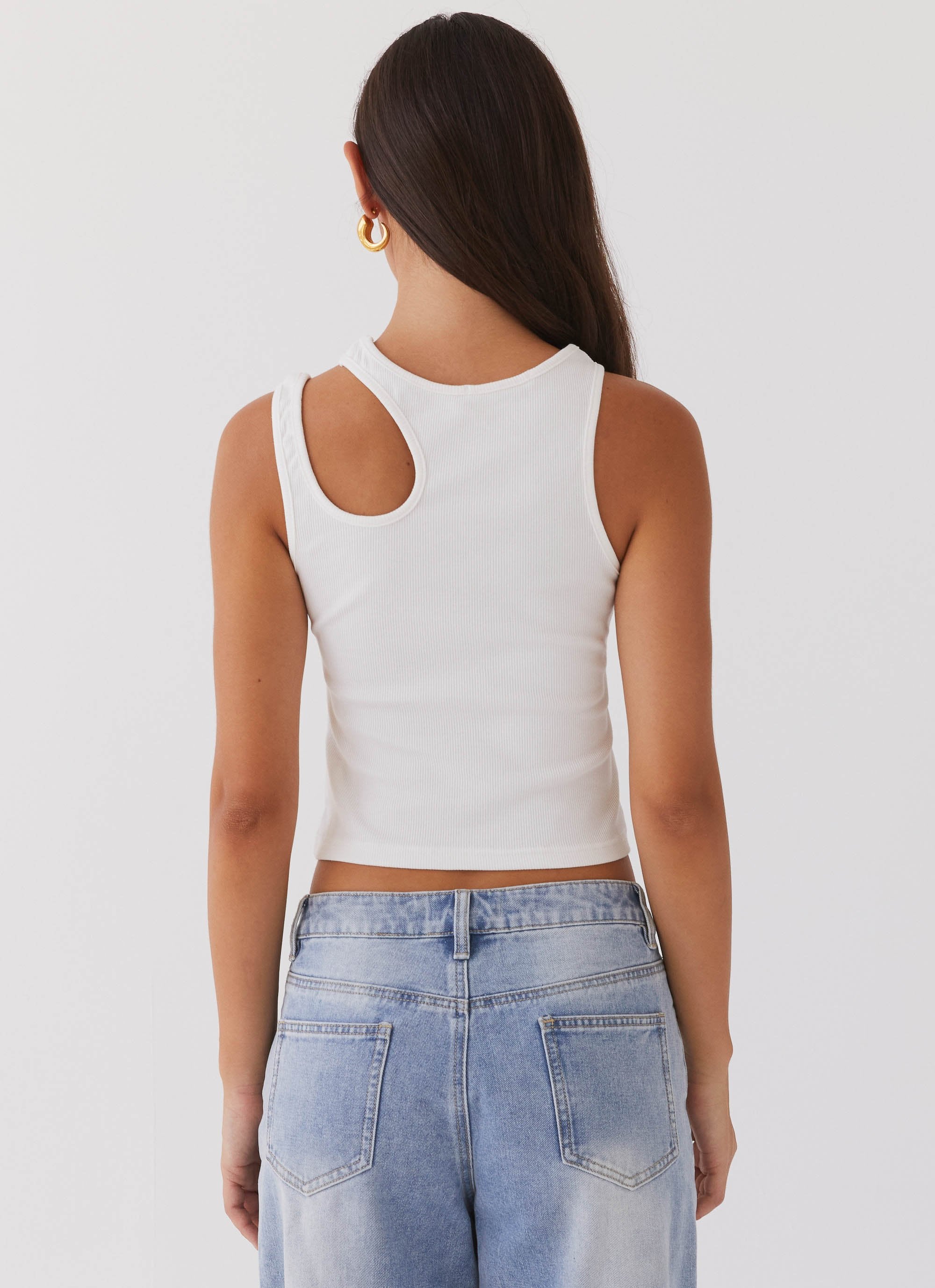 Isla Cut Out Tank Top - White