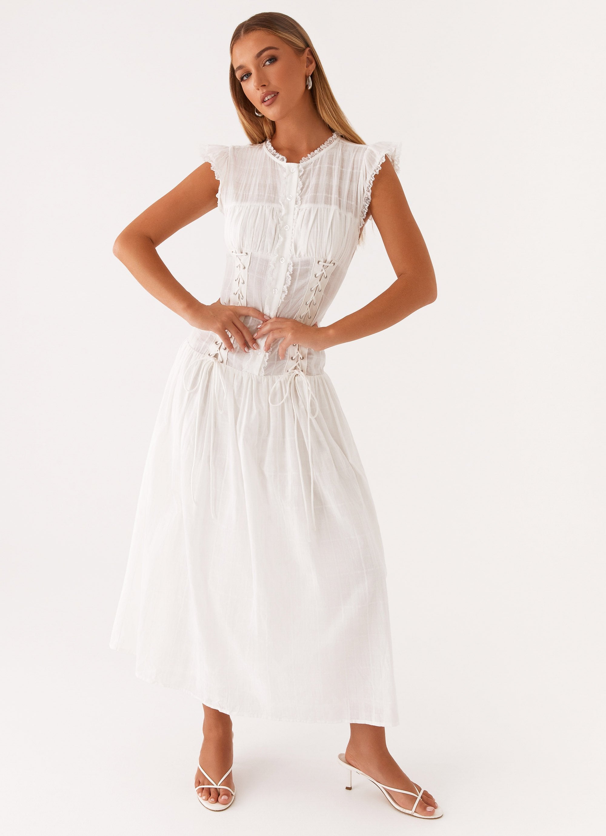 Genevieve Midi Dress - White